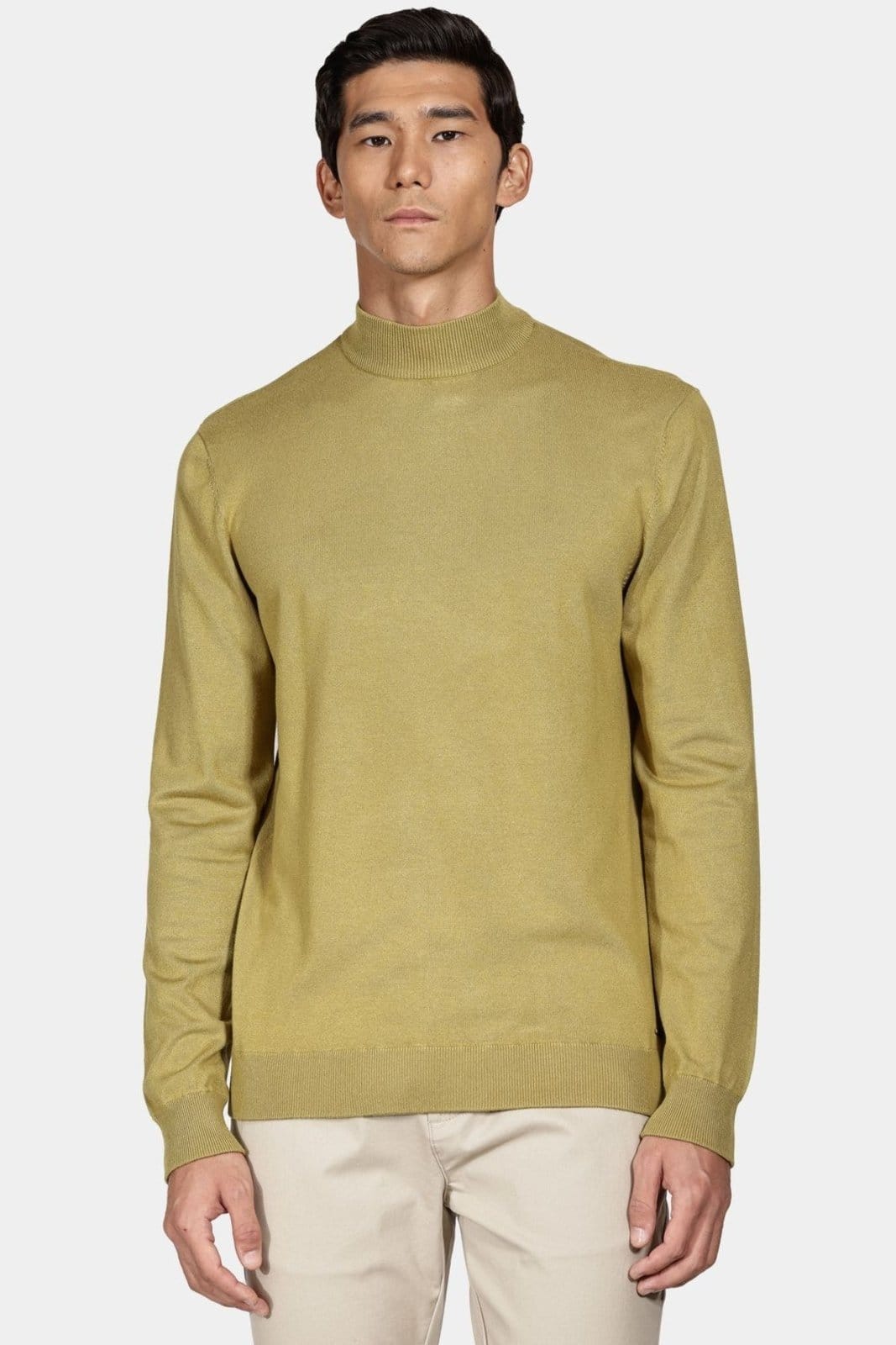 Tricot Aramis Manga Longa Gola Midi Viscose Alga