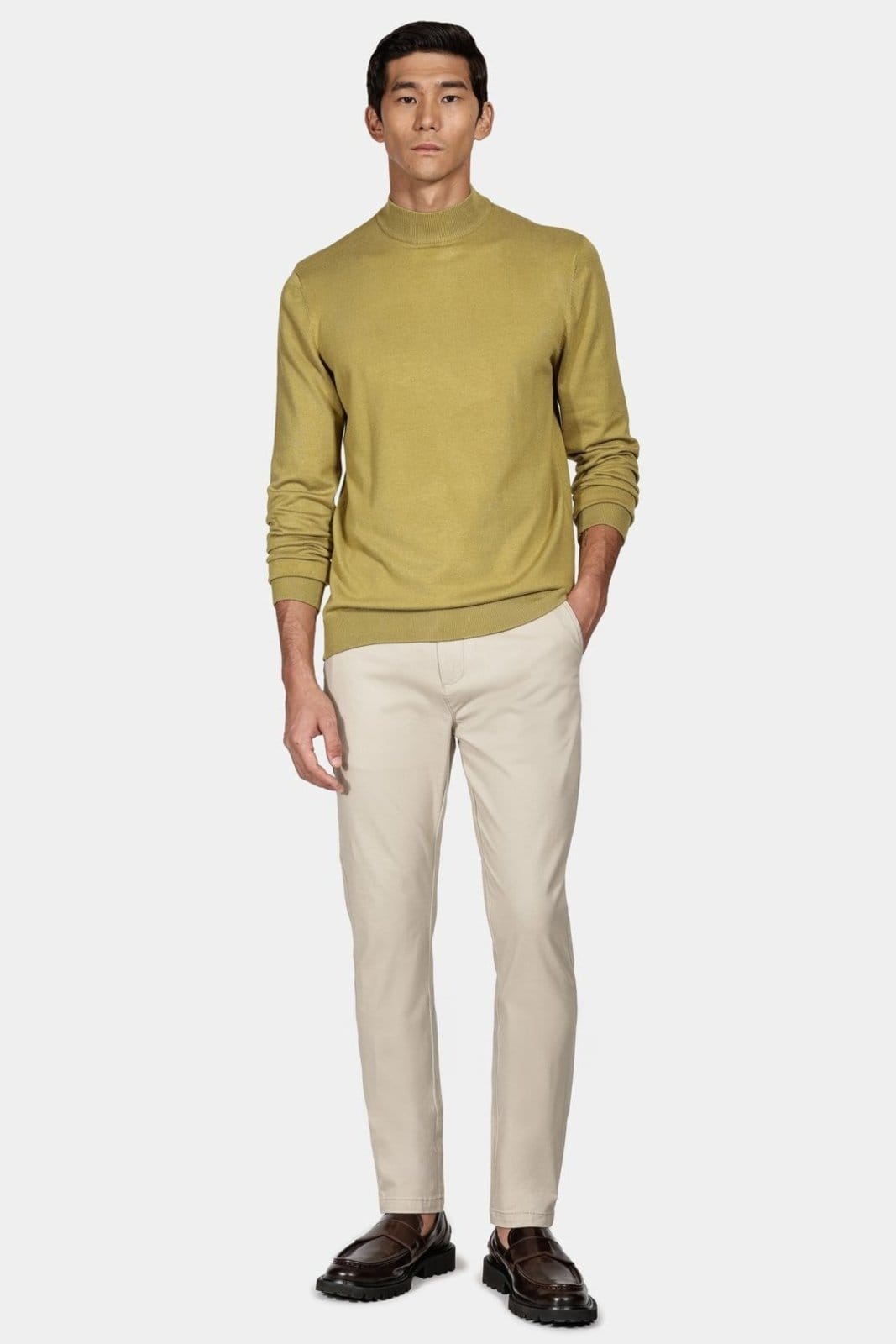 Tricot Aramis Manga Longa Gola Midi Viscose Alga - 2