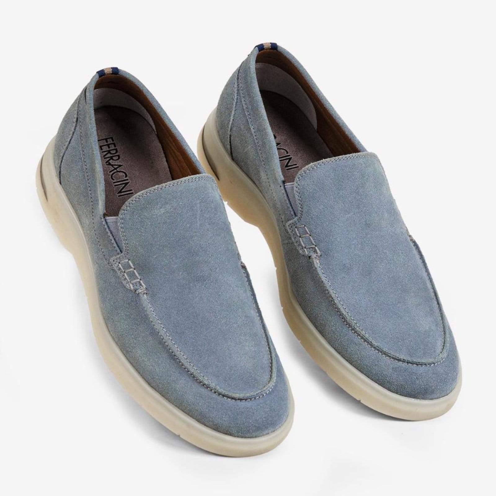 Vista 2 Loafer Ferracini Casual Malta Plus em Camurça Versátil FERRACINI azul