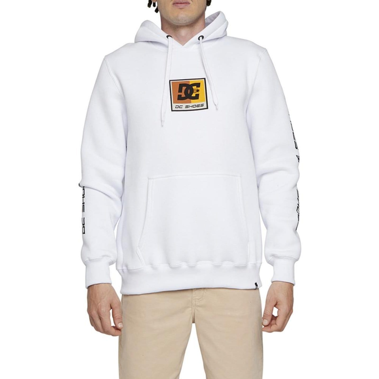 Vista principal Moletom DC Shoes Canguru Racer 305G WT24 Masculino DC Shoes branco