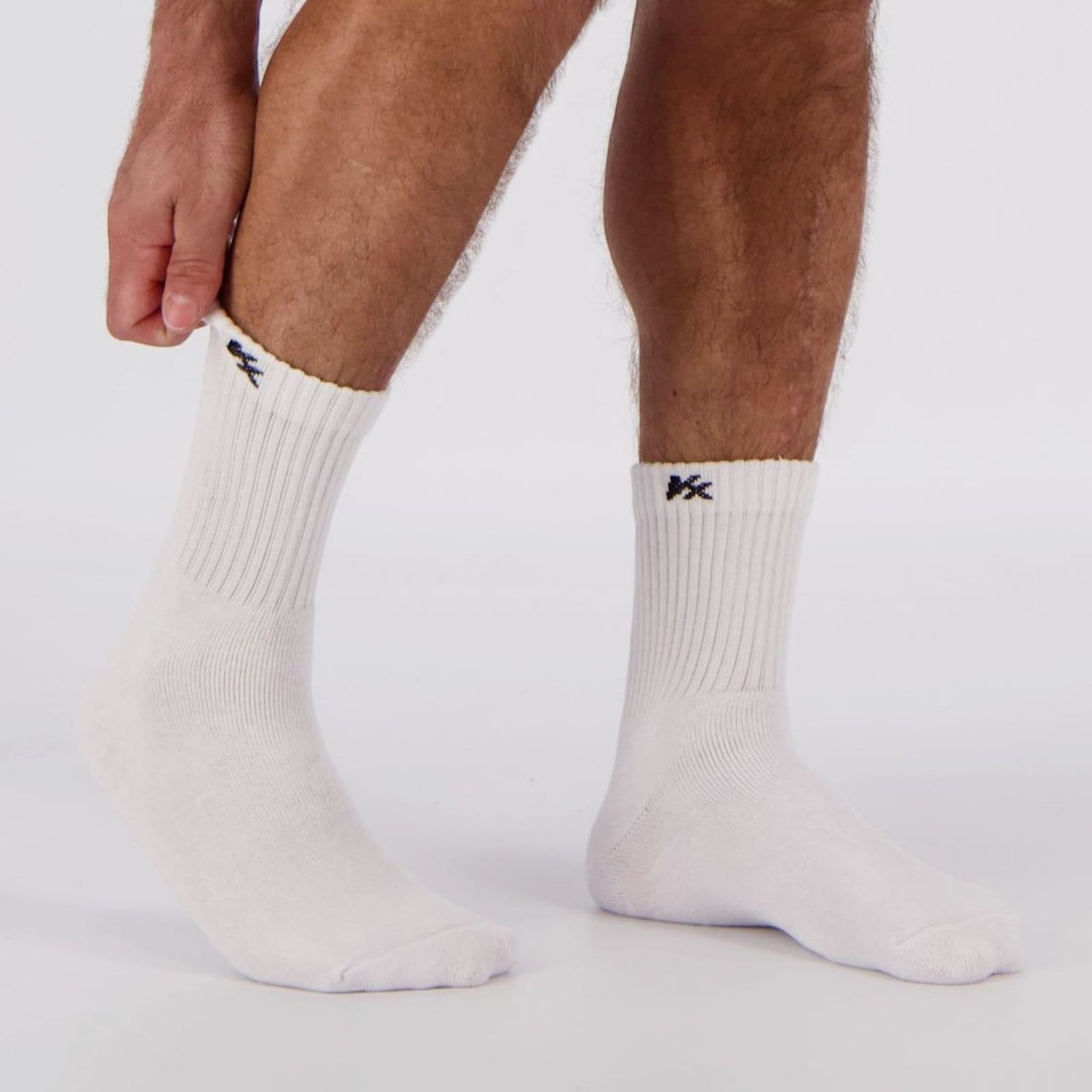 Meia Kanxa Atoalhada Cano Alto Branca - 2