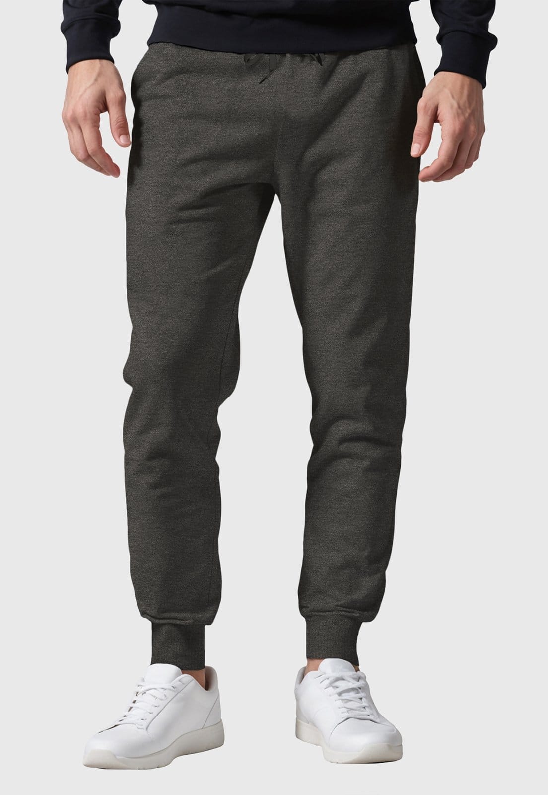 Vista principal Calça Moletom Masculino Flanelado Liso Chumbo Benellys grafite