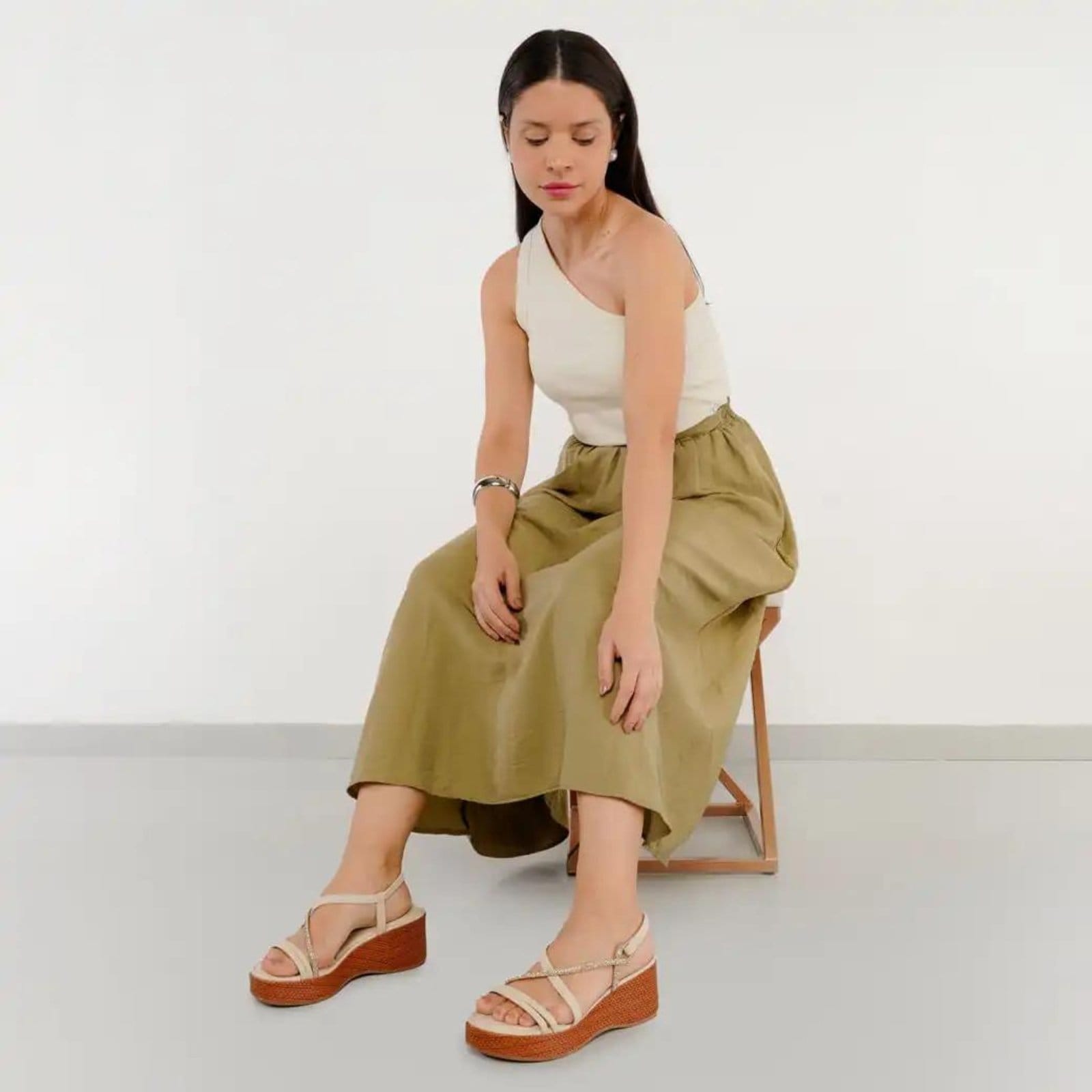 Vista 2 Sandália Mississipi Anabela Feminina MISSISSIPI branco