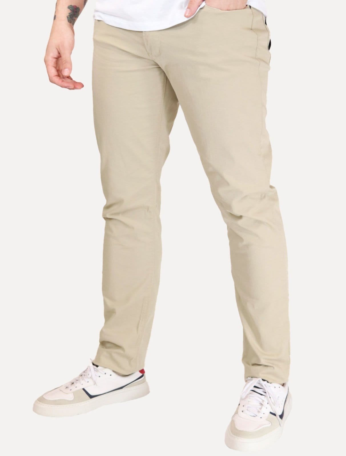 Calça Jeans Empório Armani Masculina J06 Slim Fit 5 Pockets Caqui