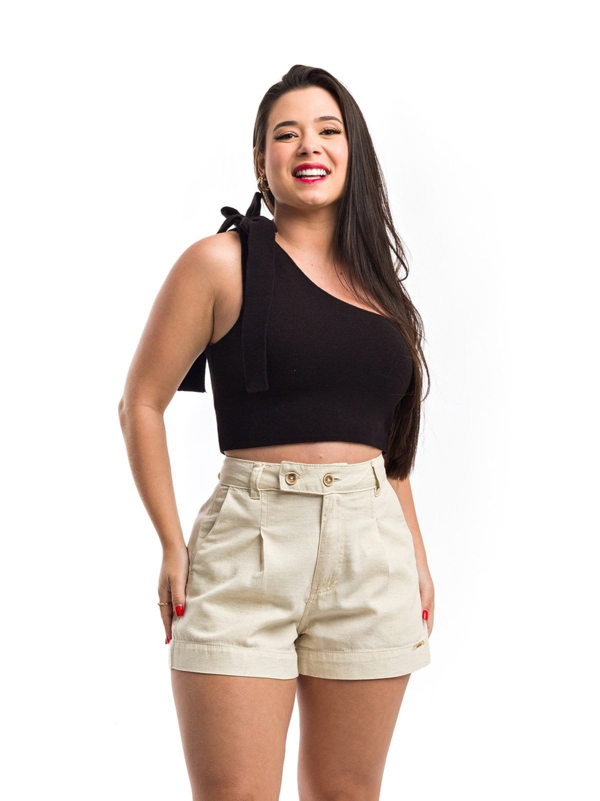 Short Restrito Jeans de Linho Premium Alfaiataria