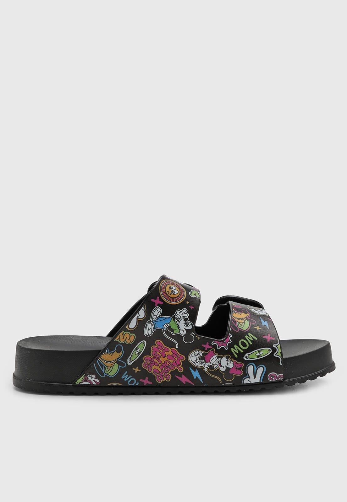 Vista 2 Rasteira Feminina Melissa Estampada Preta Melissa preto