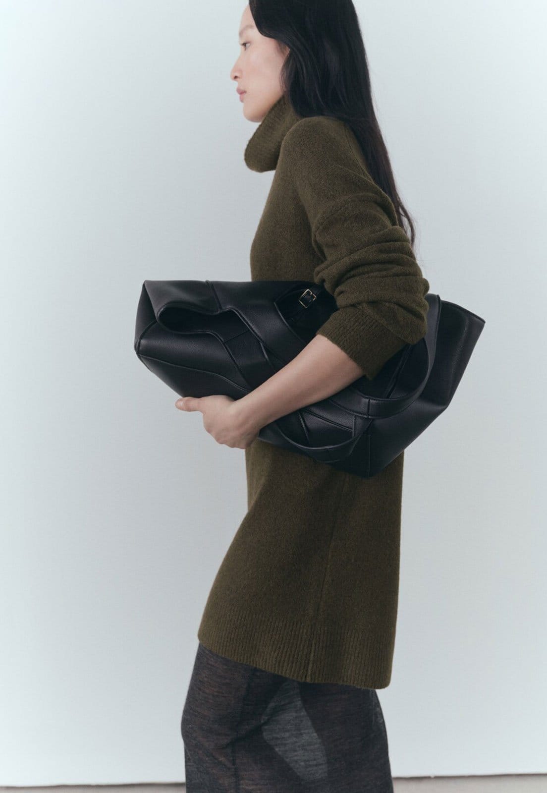 Vista 2 Vestido Mango Curto Malha Fina Mango verde