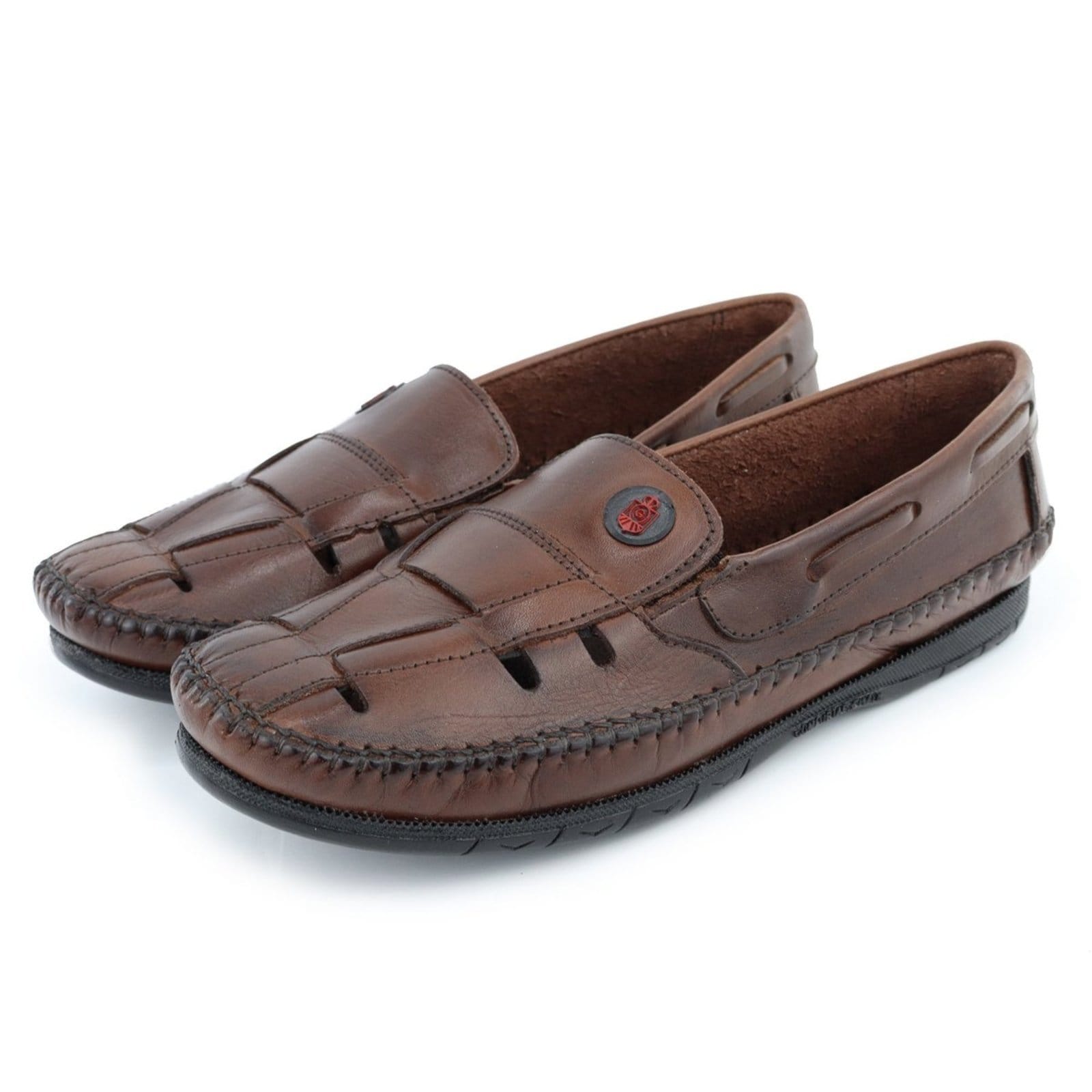 Sapato Mocassim Masculino Conforto em Couro Conhaque