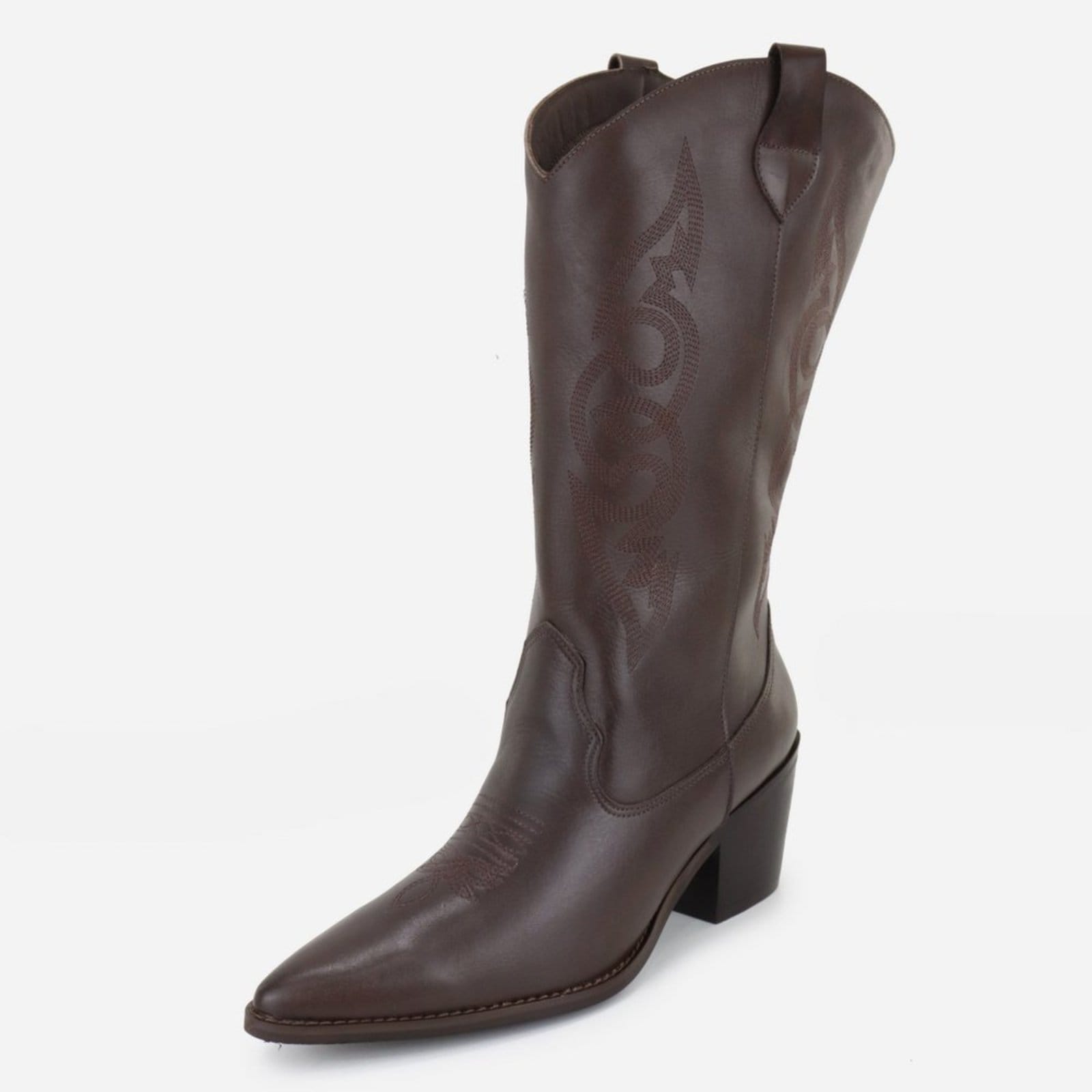 Vista principal Bota Texana Country Em Couro Feminina Bico Fino Maria Paula Expresso MARIA PAULA preto