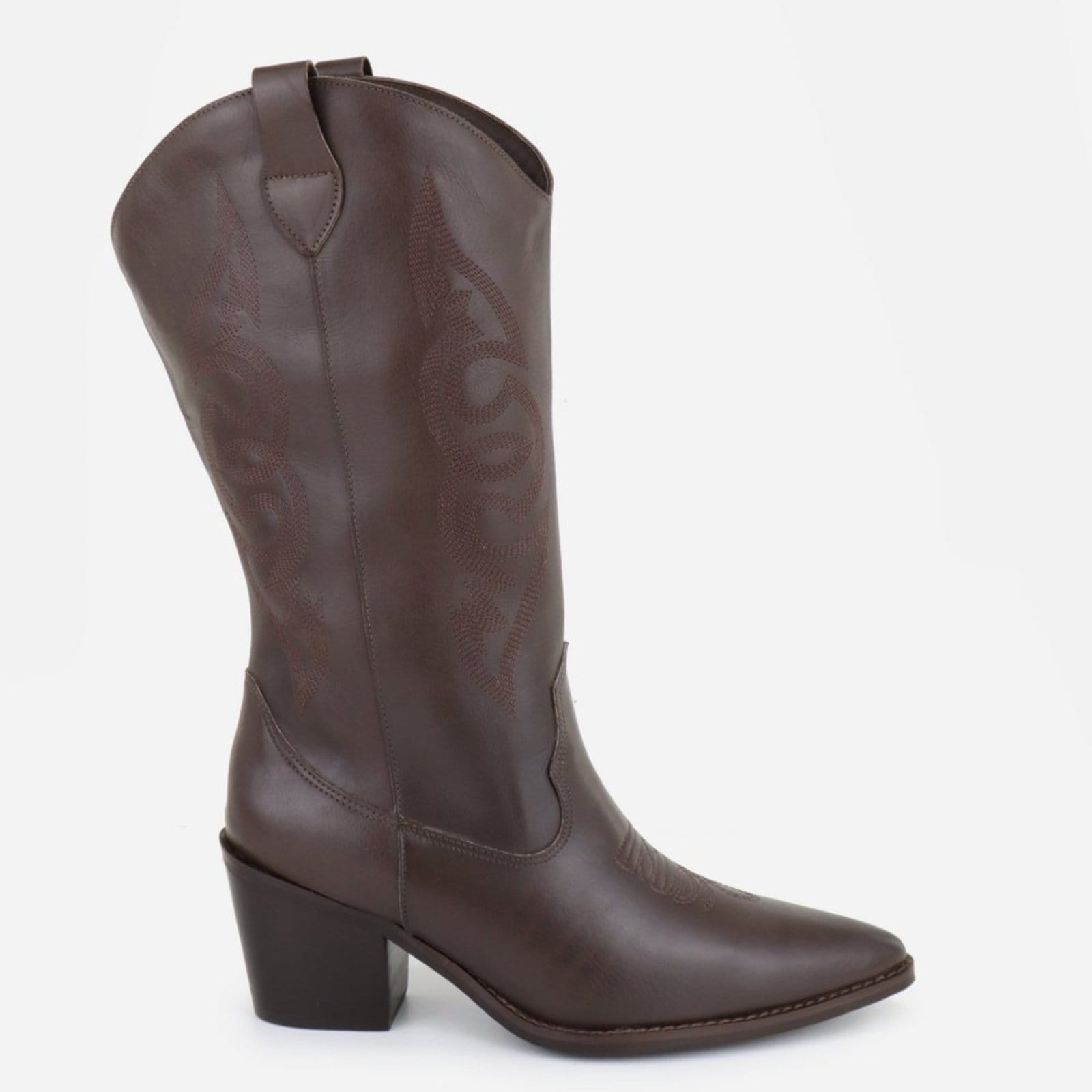 Vista 2 Bota Texana Country Em Couro Feminina Bico Fino Maria Paula Expresso MARIA PAULA preto