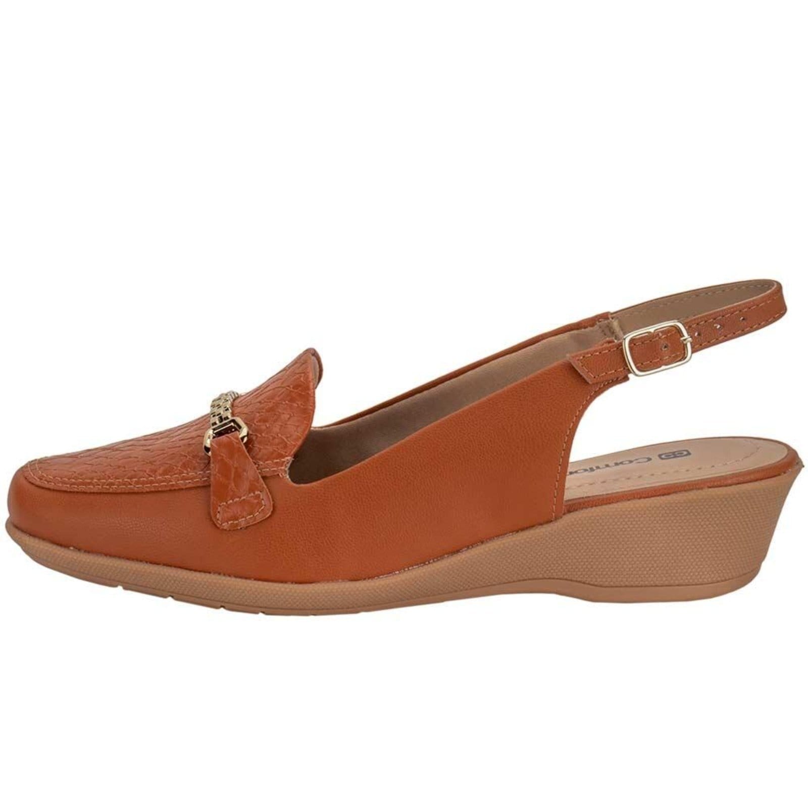 Vista 2 Sapato Feminino Anabela Piccadilly 143224 0083224 Piccadilly caramelo