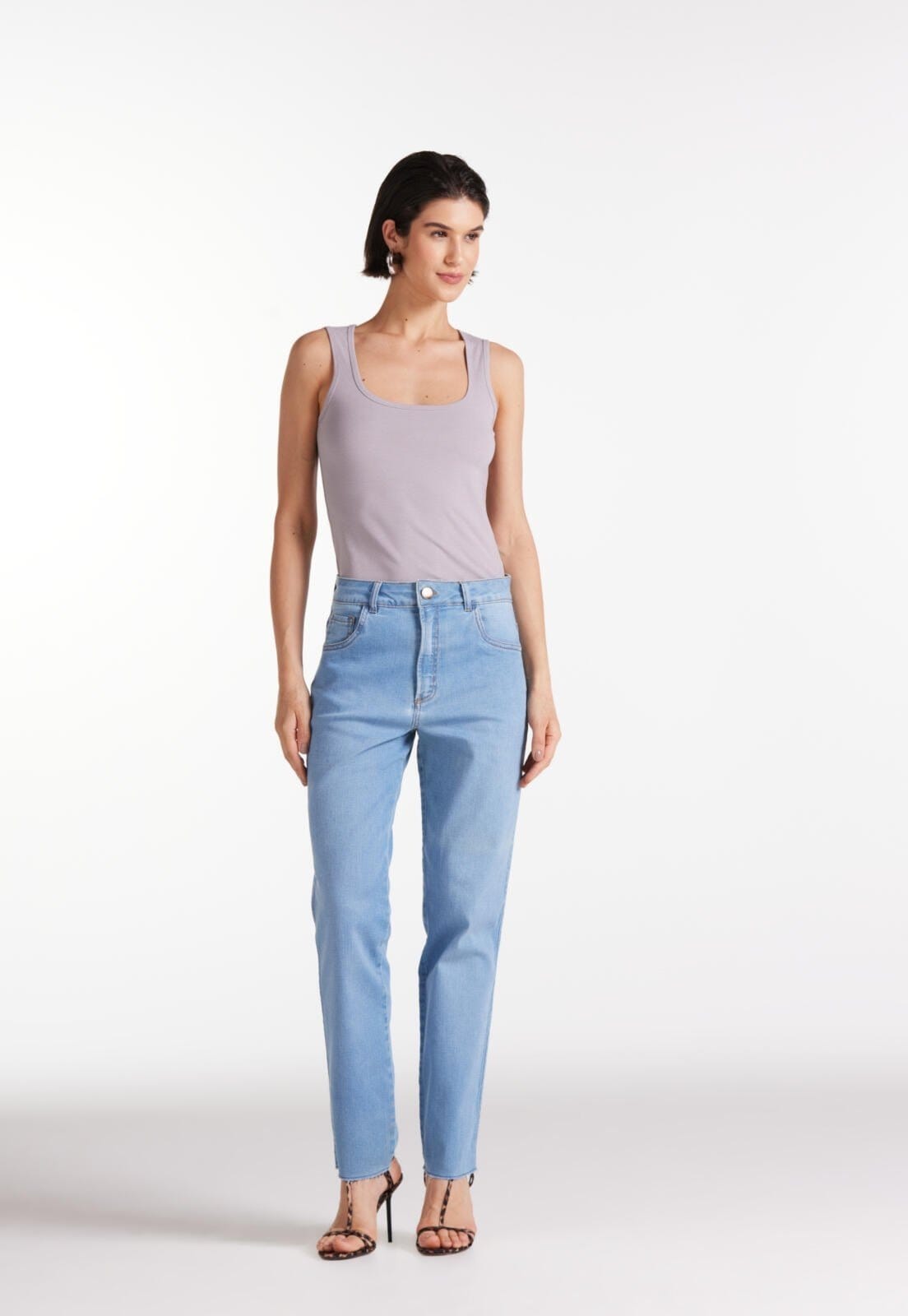 Vista principal Calça Jeans Reta 5 Bolsos Traymon Jeans Traymon azul