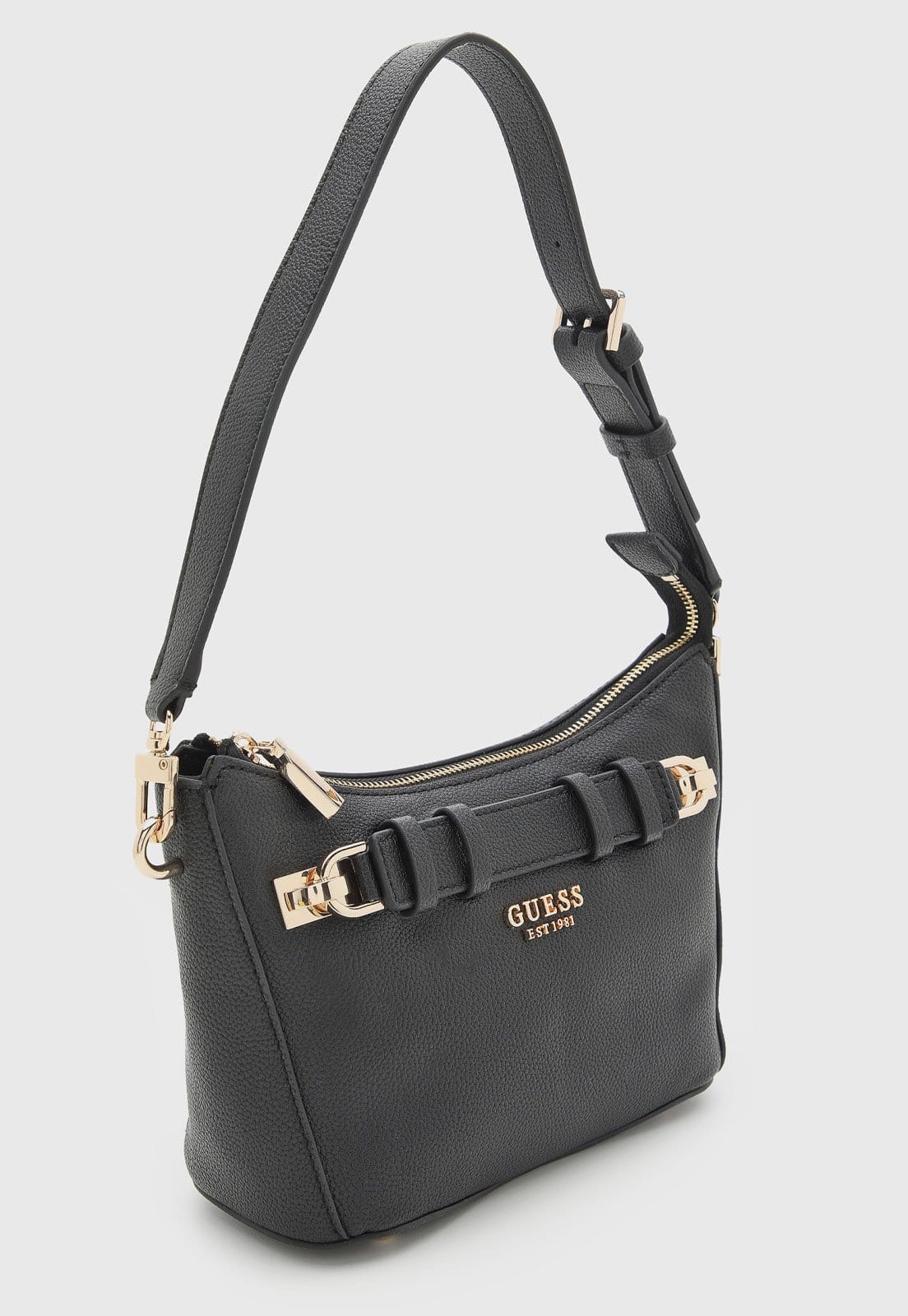 Vista 2 Bolsa Feminina Guess Média Estruturada Preta Guess preto