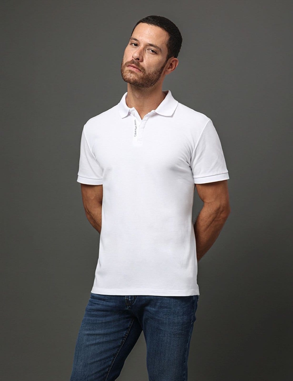 Vista 2 Calça Jeans Masculina Slim 5 Pockets Calvin Klein Jeans - Marinho Calvin Klein Jeans azul marinho