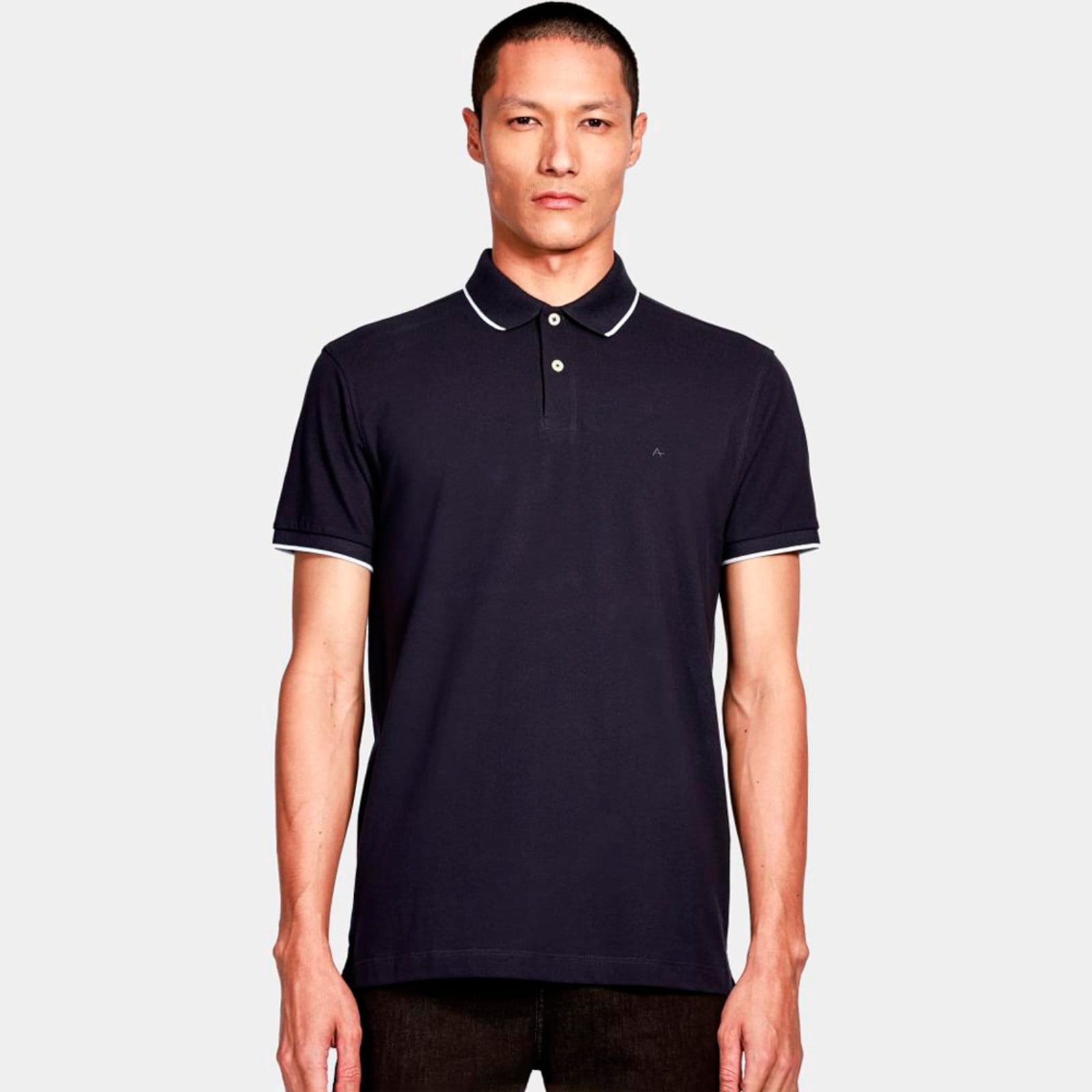 Vista principal Camisa Polo Aramis 1 Friso Ve25 Marinho e Off Masculino Aramis azul marinho