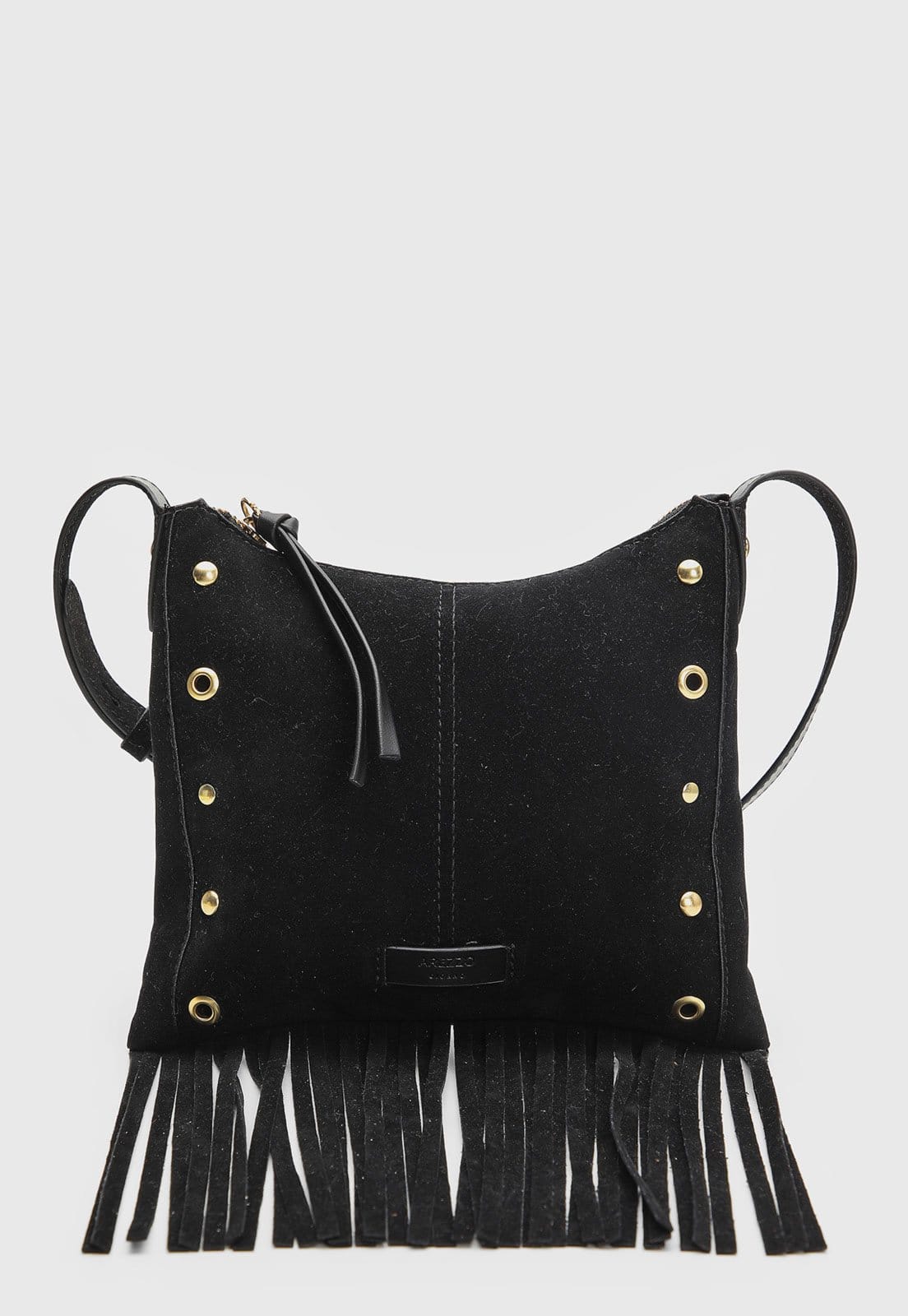 Bolsa Feminina Arezzo Média Franjas Preta