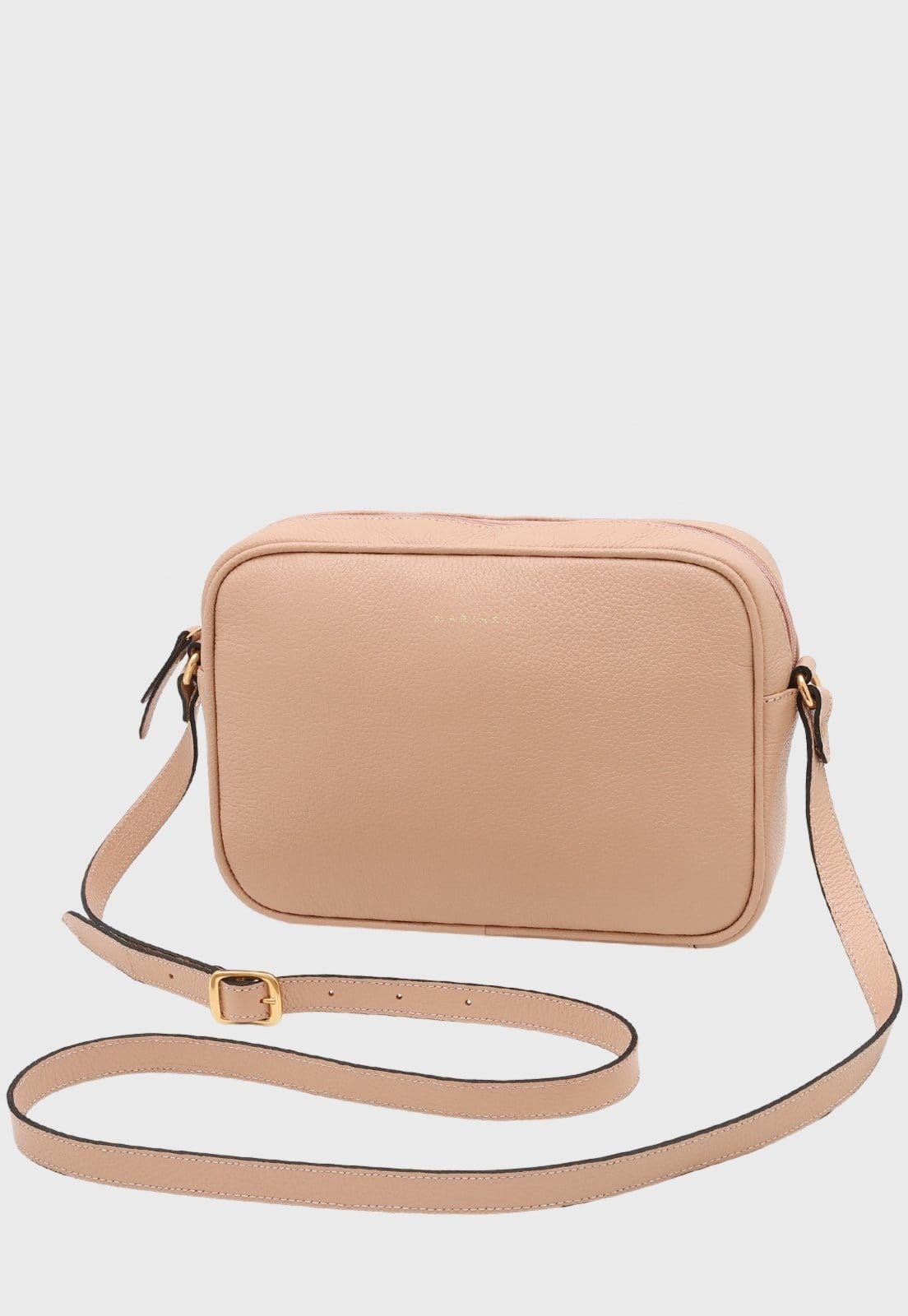 Vista principal Bolsa Transversal Couro Mariart Maxi Jeri Creme Mariart bege