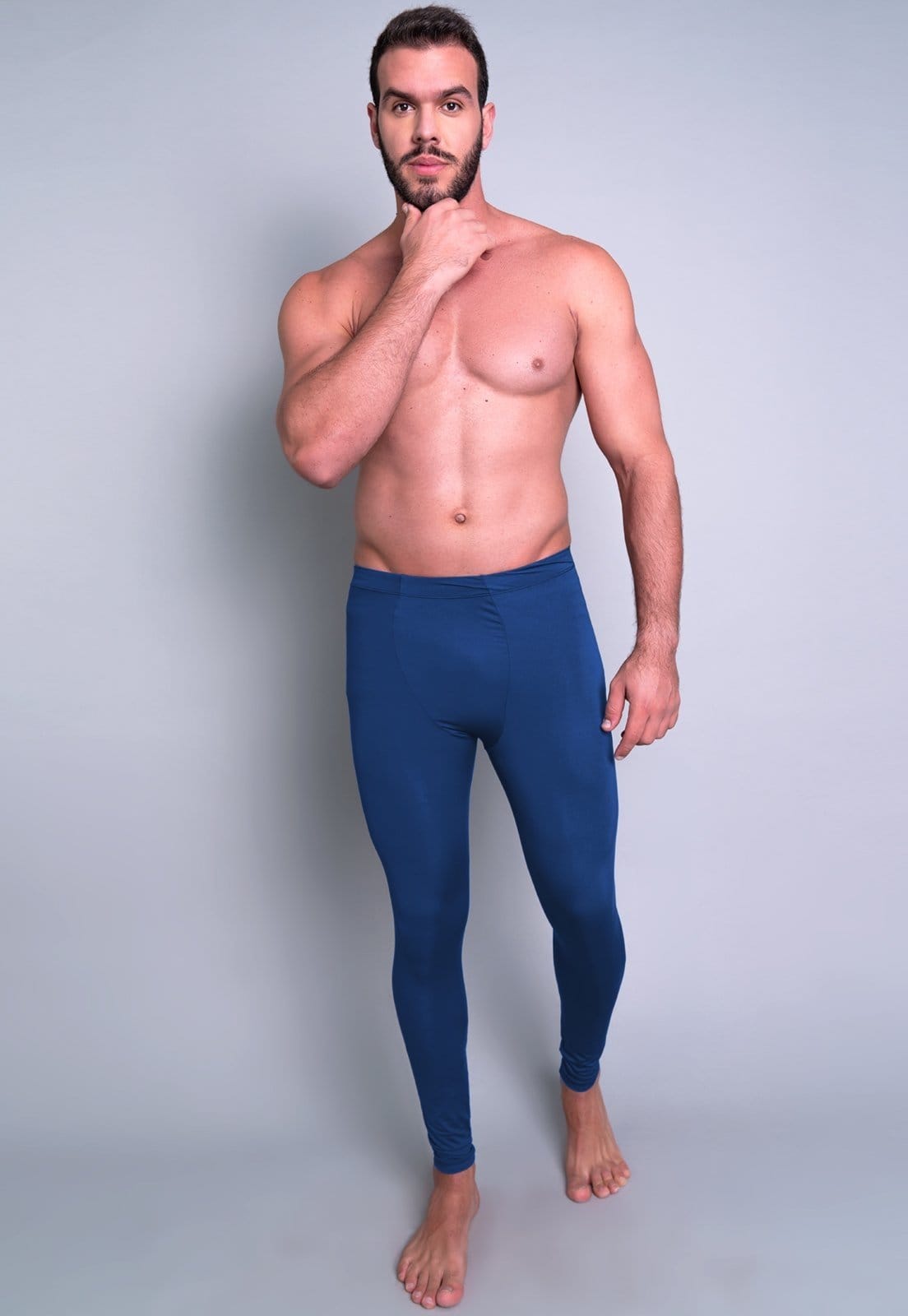 Vista principal Calça Térmica MVB Modas Masculina Segunda Pele Proteção Uv 50+ Azul Mvb Modas azul marinho