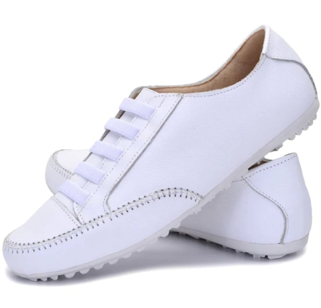 Tênis Mocatênis diRavena em Couro - Cod101 Coleção 2025 Sola Branca