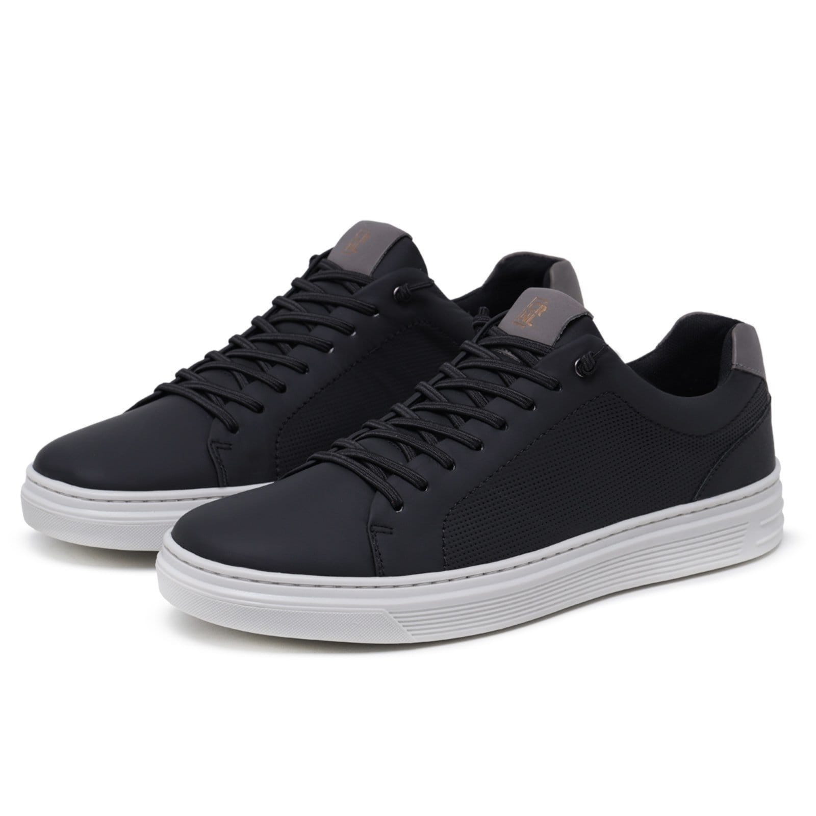 Vista 2 Tênis Basic Stevan em Couro Legítimo Coronello preto