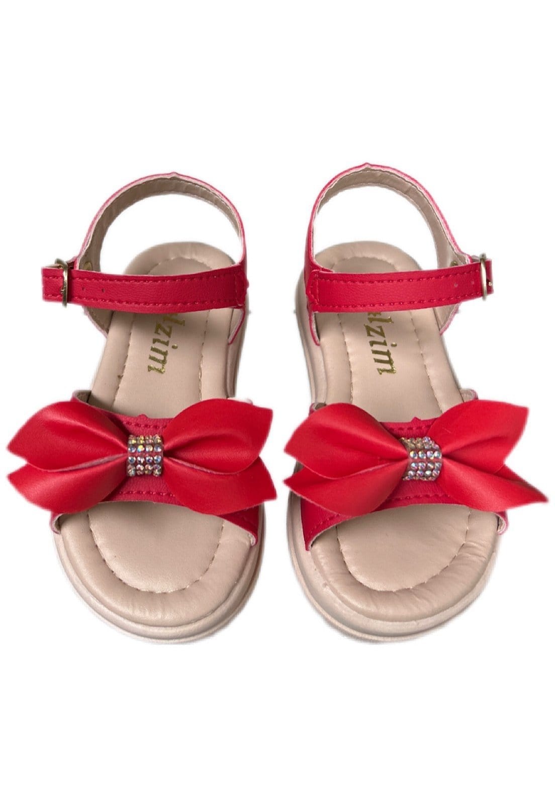 Vista 2 Infantil - Sandalia menina Gaspea com laço para meninas Solzim Vermelha SOLZIM CALÇADOS vermelho