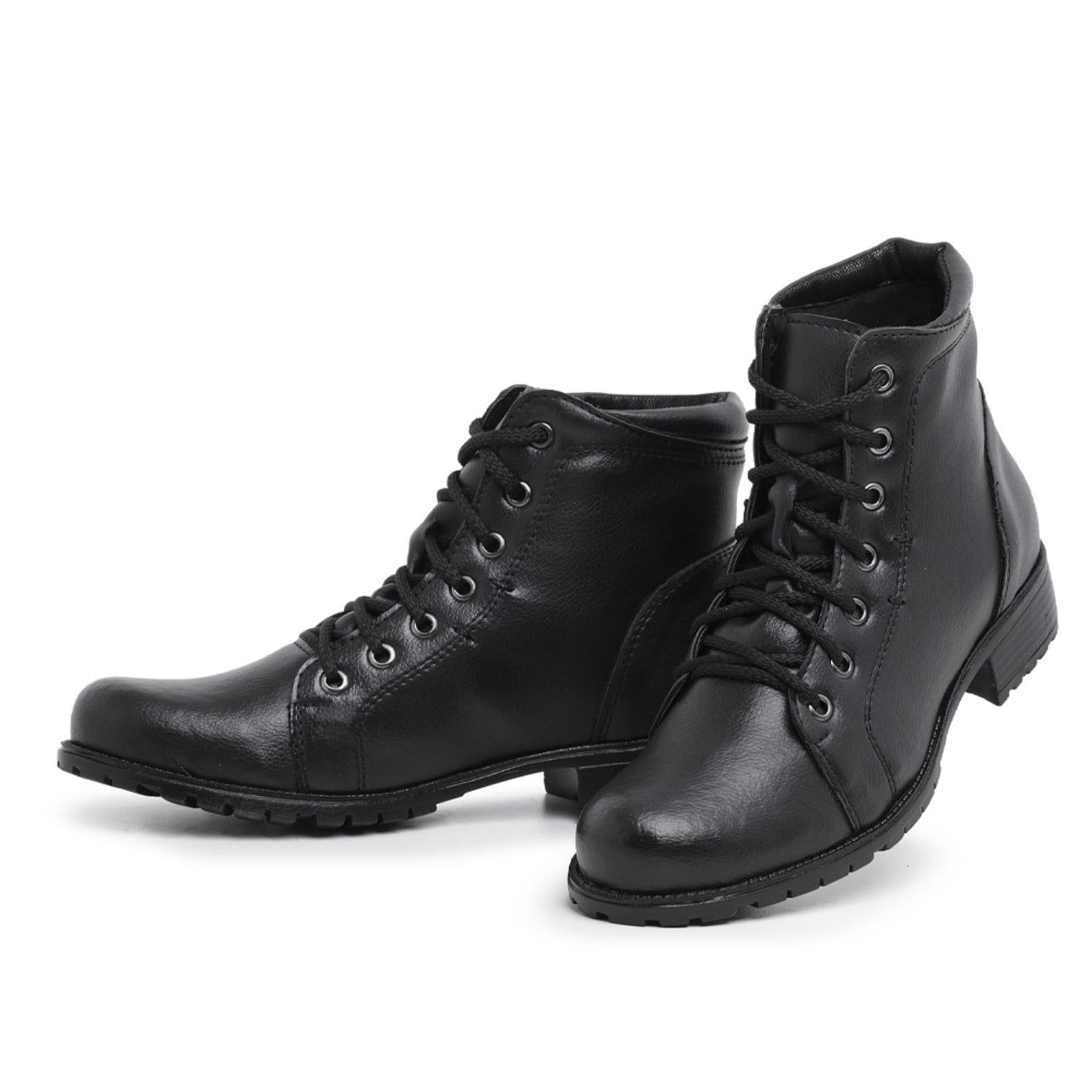 Vista 2 Bota Coturno Feminina Cadarço Conforto Preta Yes Basic preto