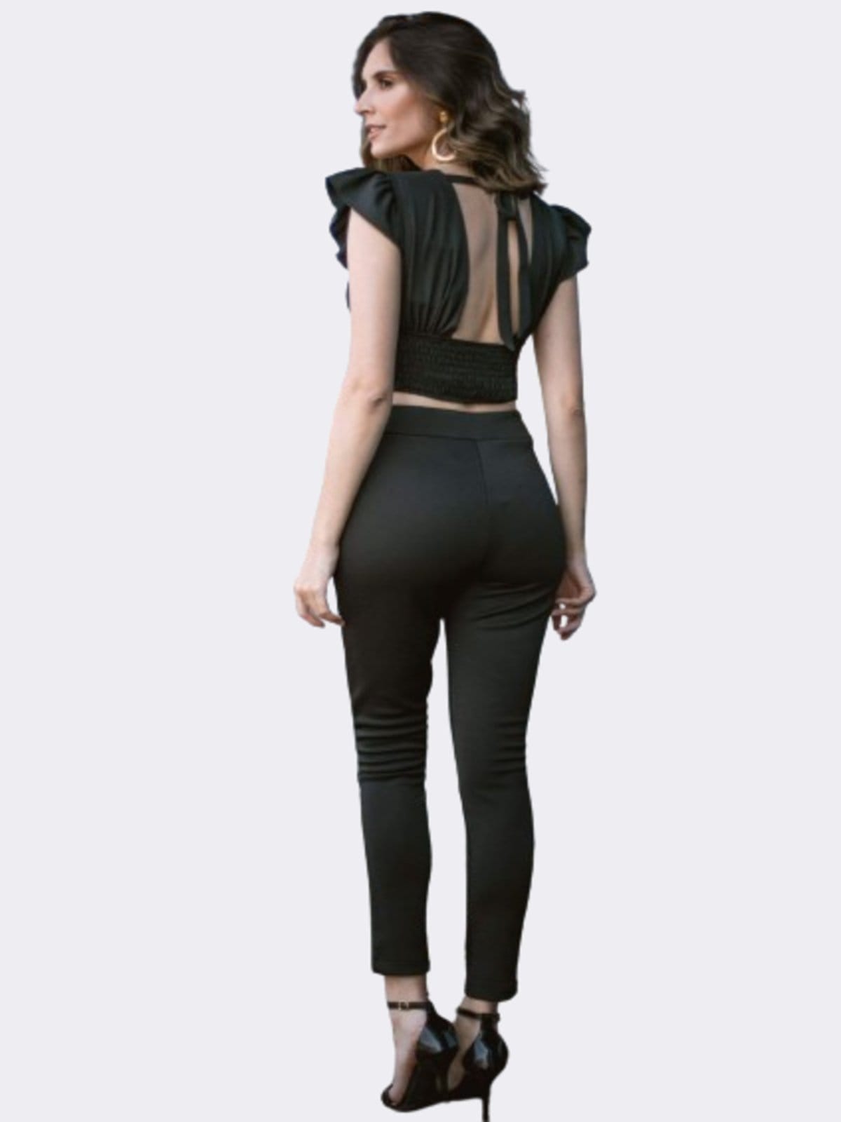 Vista 2 CALÇA COM DETALHE CIRRE E FIVELA Art Livre preto