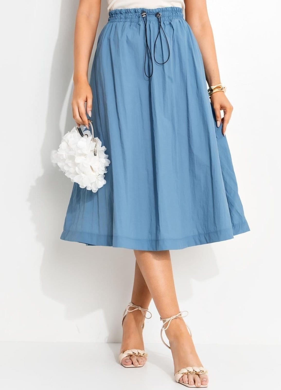 Vista principal Saia Feminina Em Nylon Quintess Azul Quintess verde azul