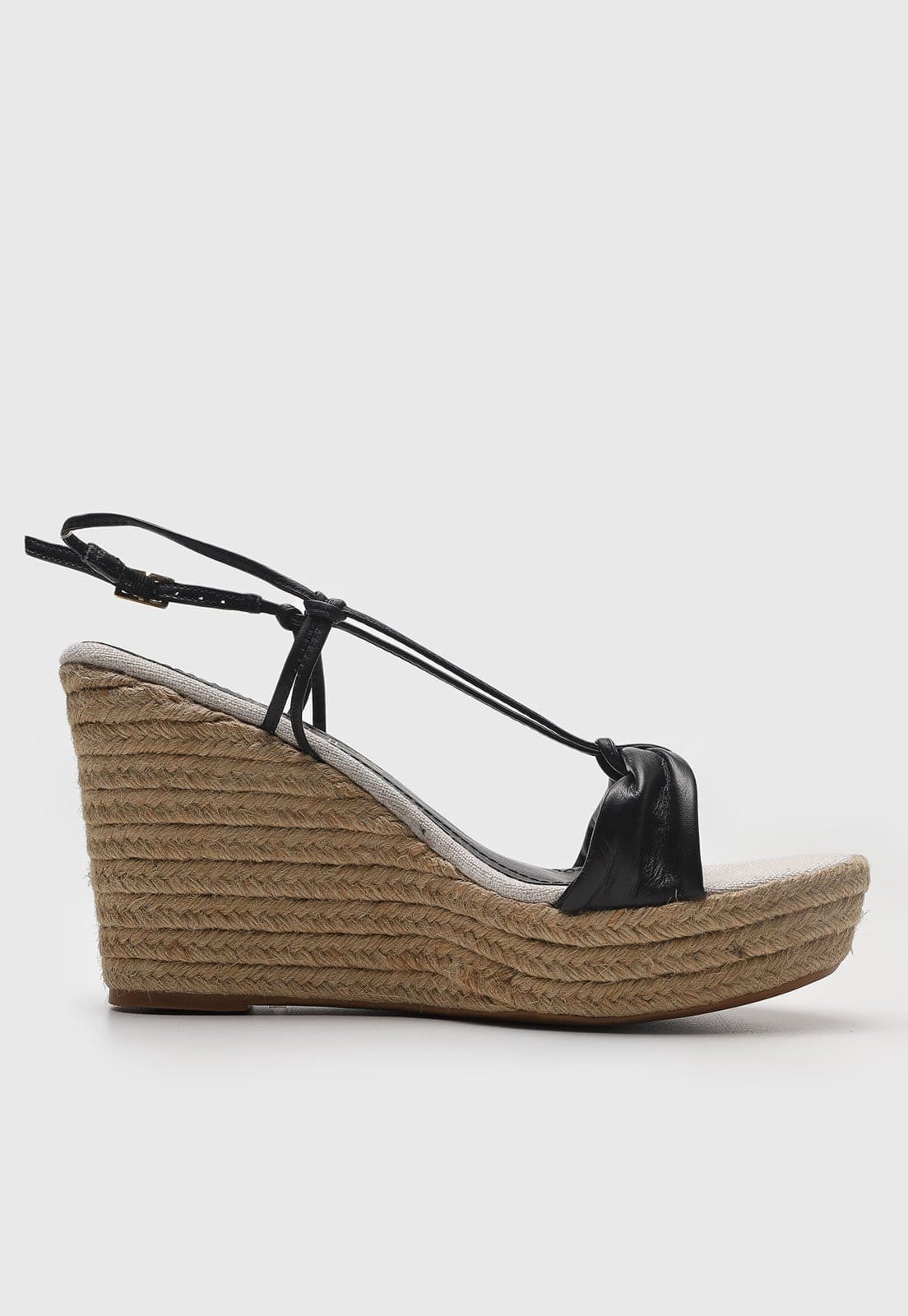 Vista 2 Sandália Feminina Degalls Salto Anabela Corda Preta Degalls preto