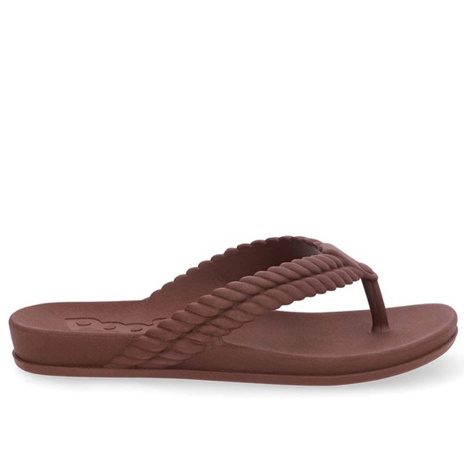 Chinelo Usaflex com tira de dedo trabalhada Confortável leve Moca Mousse