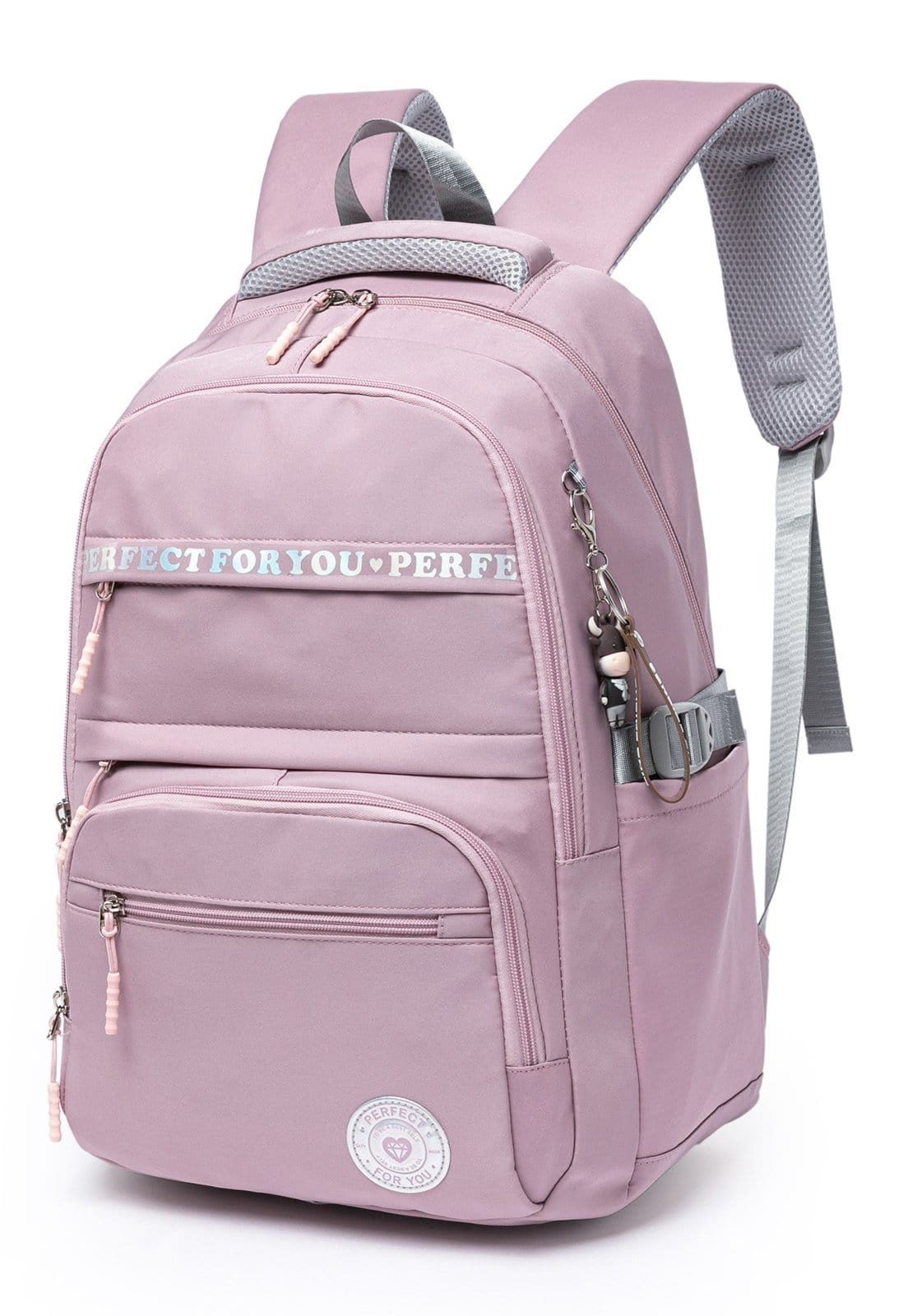 Vista 2 Mochila Reforçada Feminina Perfect For You Faculdade Ampla Escolar Perfect For You rosa