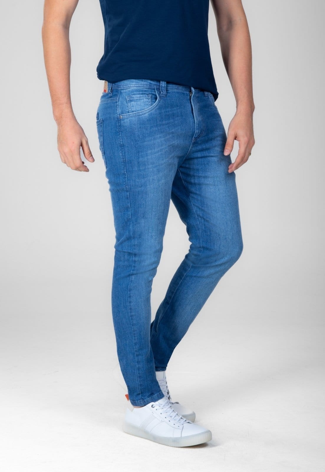 Vista 2 Calça Jeans Traymon Skinny 6 Bolsos Traymon azul