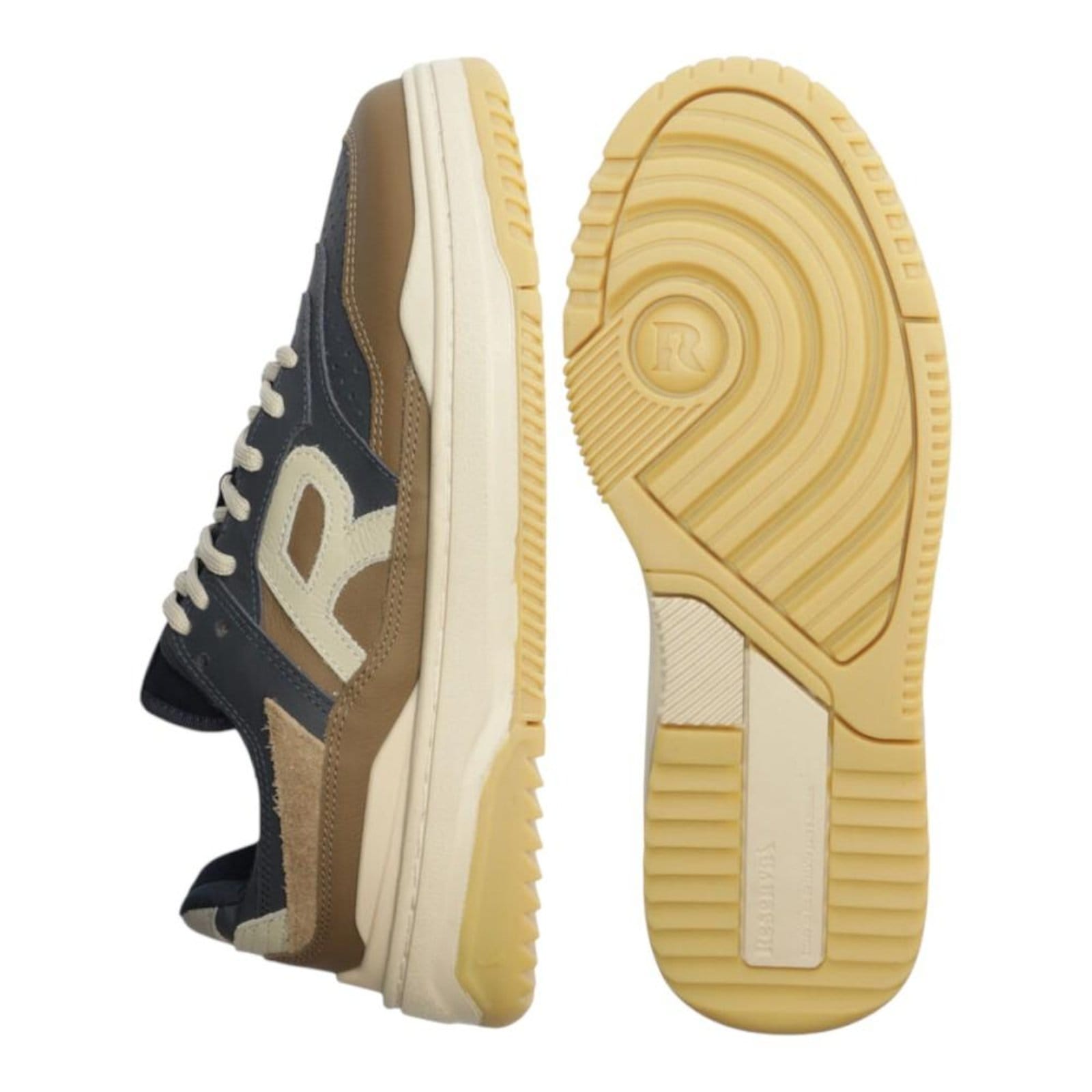 Vista 2 Tênis Reserva R-Broox Masculino Azul Marinho Marrom RESERVA GO grafite azul