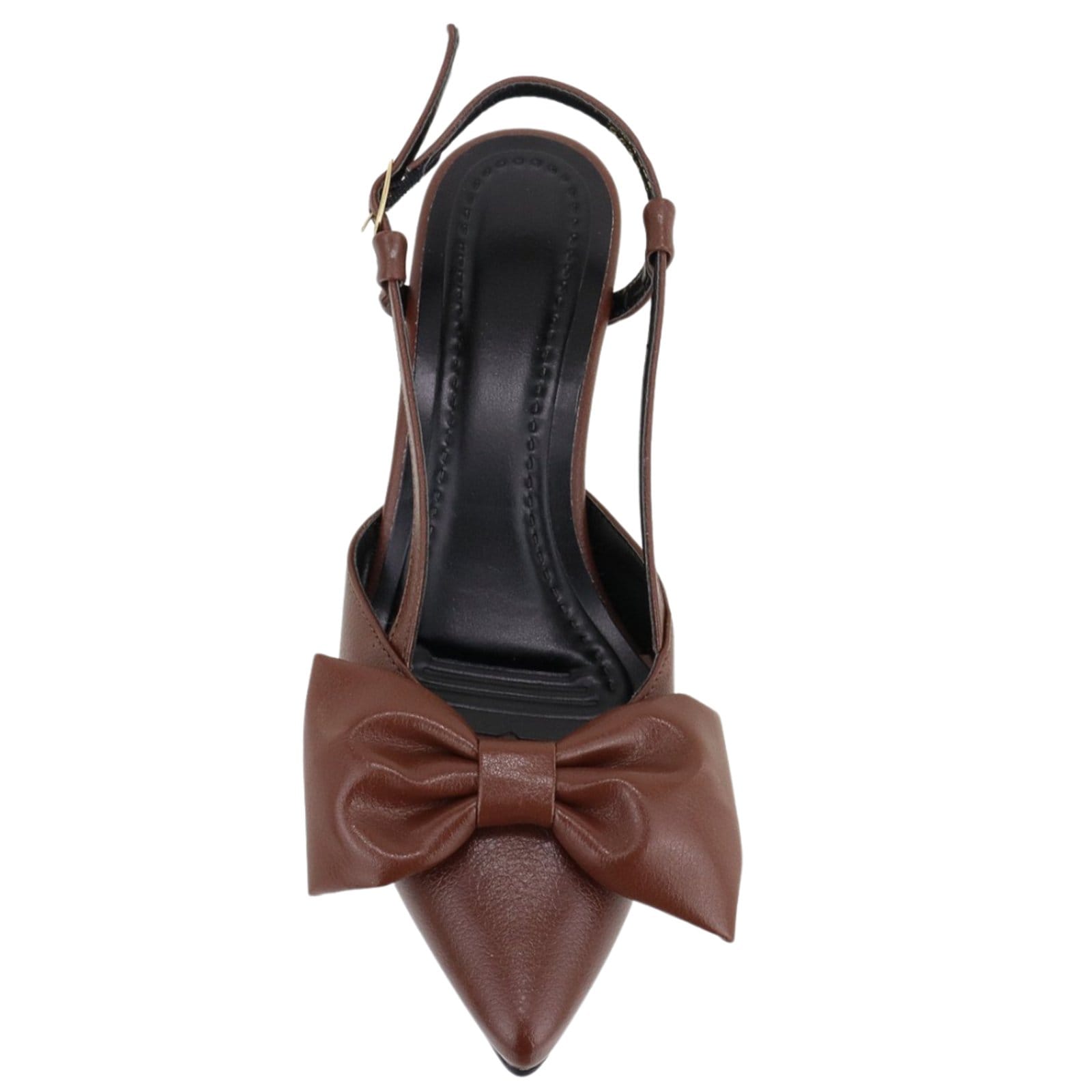 Vista 2 Sapato Scarpin Slingback Floter Cacau Sete Sales marrom