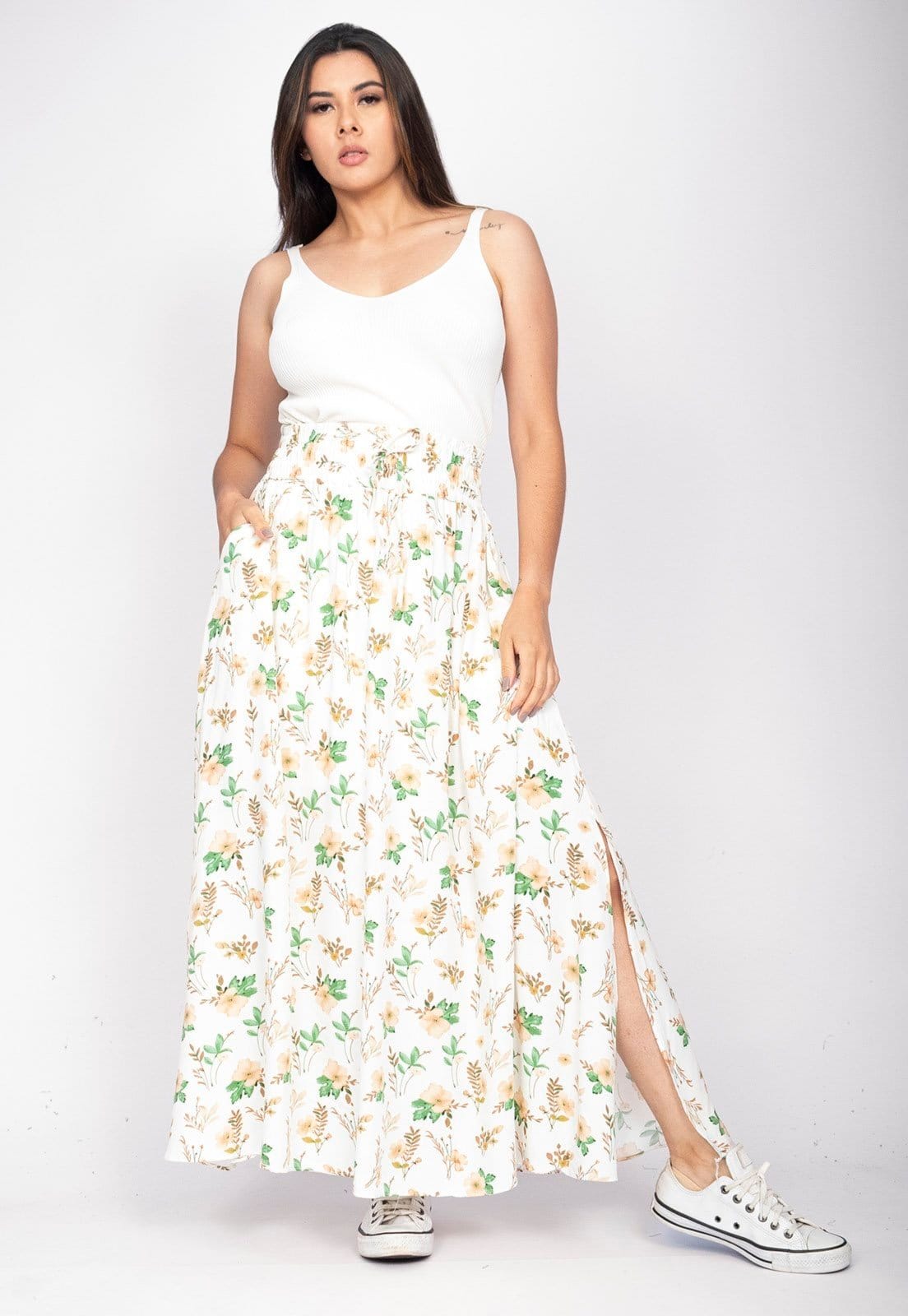 Saia Longa Amazonia Vital Viscose Estampa Lua de Verão