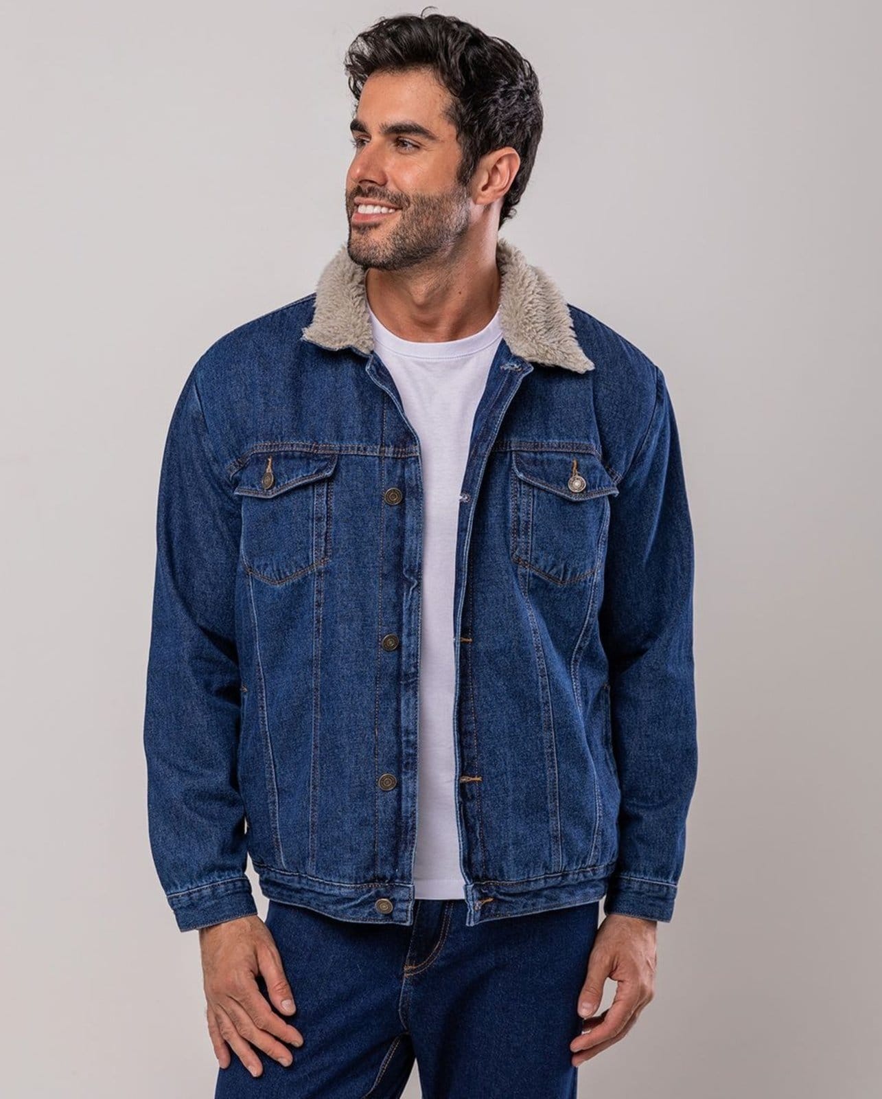 Jaqueta Rider Masculina Pelo Interno 22570 Escura