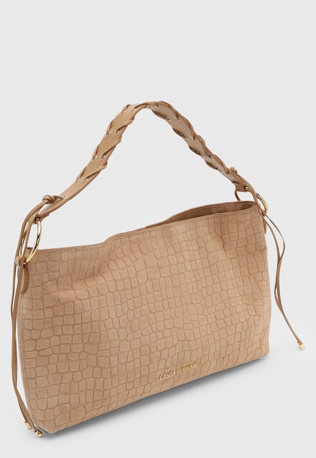 Vista 2 Bolsa Feminina Lança Perfume Alça Trançada Lança Perfume bege