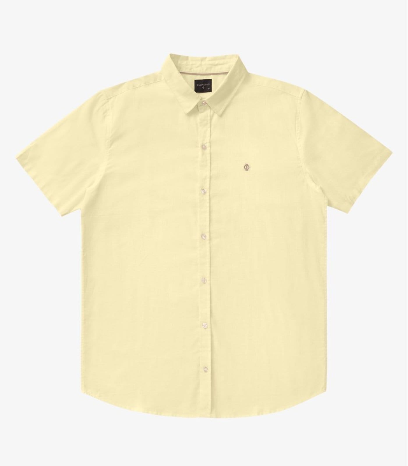 Vista 2 Camisa Masculina Tricoline Diametro Diametro amarelo