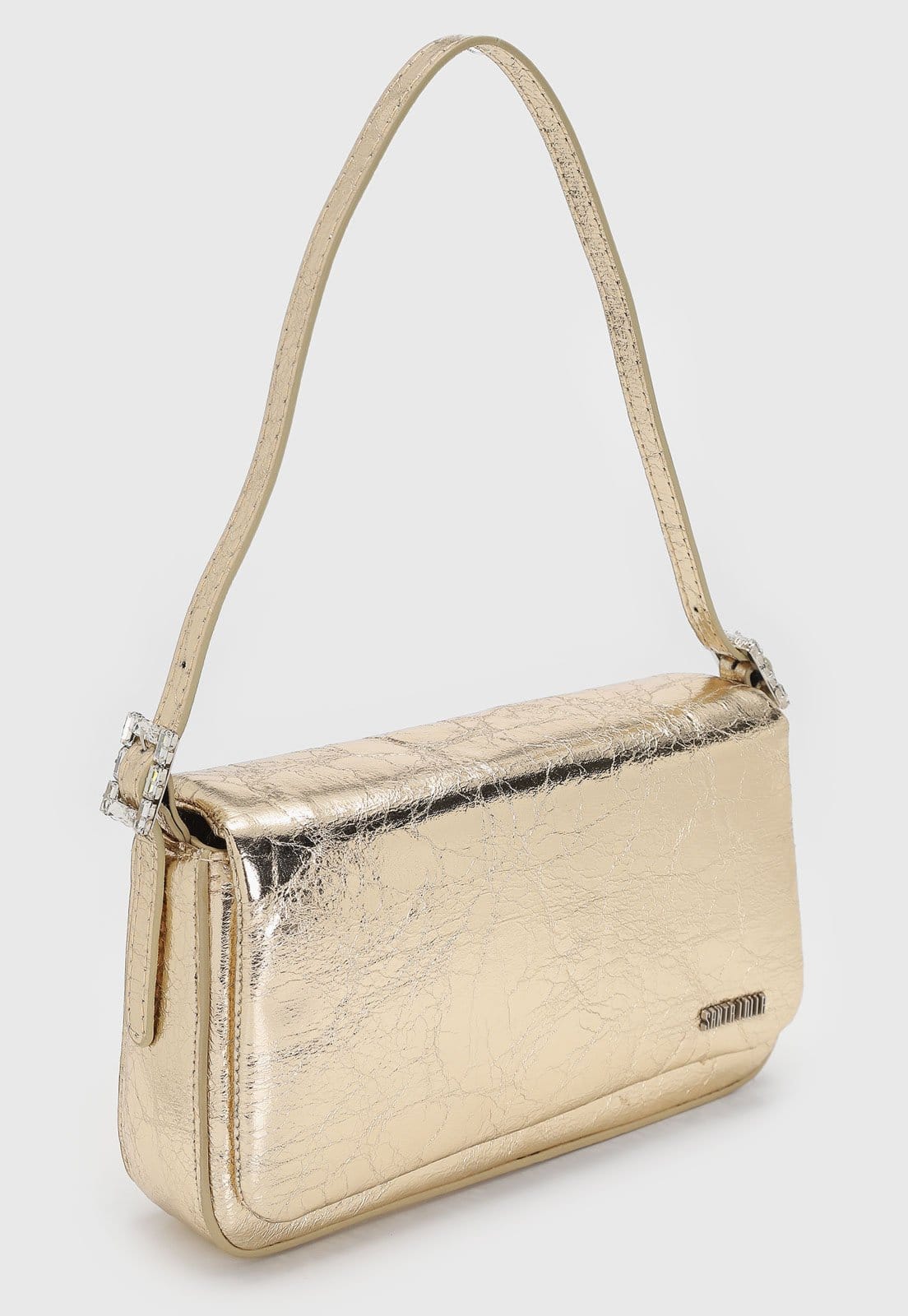 Vista 2 Bolsa Feminina Santa Lolla Média Metalizada Dourada Santa Lolla dourado