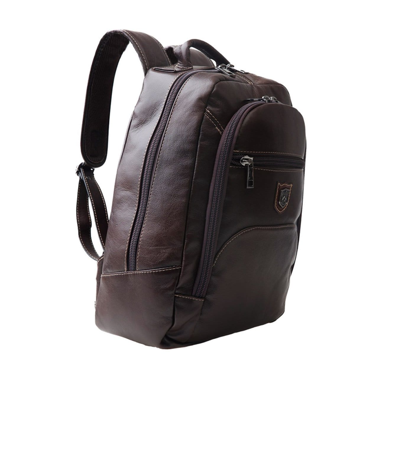 Vista 2 Mochila Masculina Couribi Porta Notebook Couro Cafe Pixolé incolor