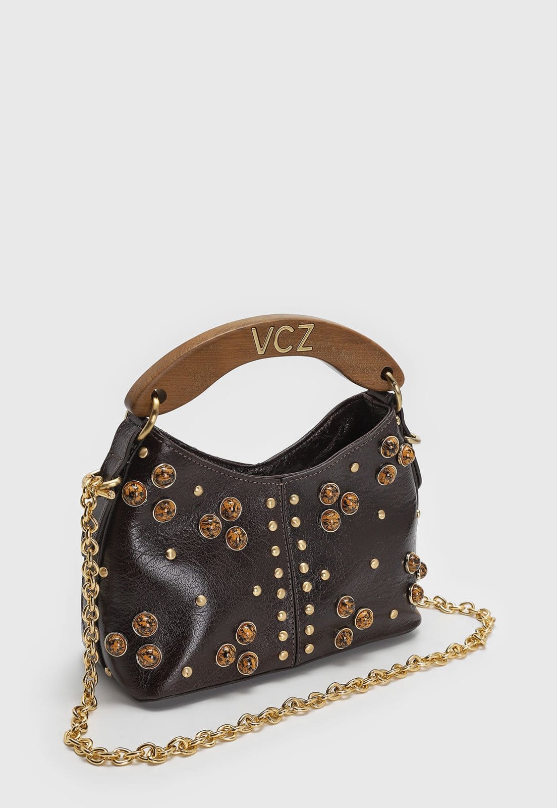 Vista 2 Bolsa Feminina Vicenza Alça Madeira Chocolate Vicenza marrom