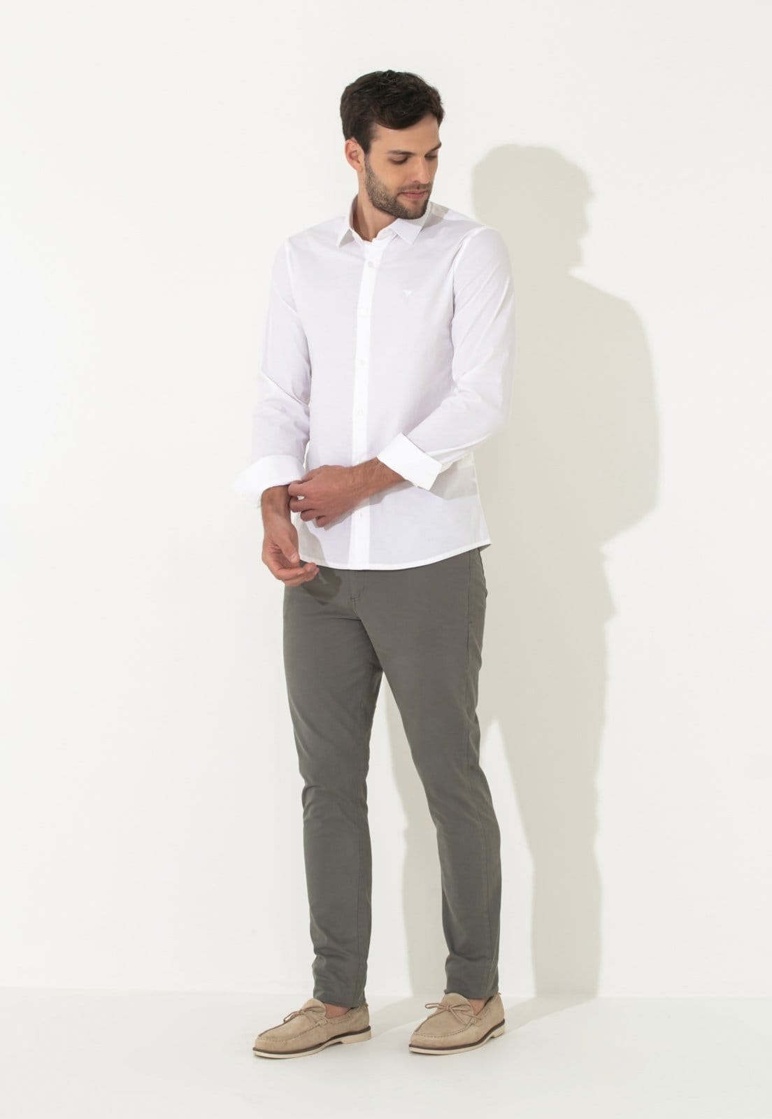 Calça Sarja Traymon Slim 5 Bolsos Cimento