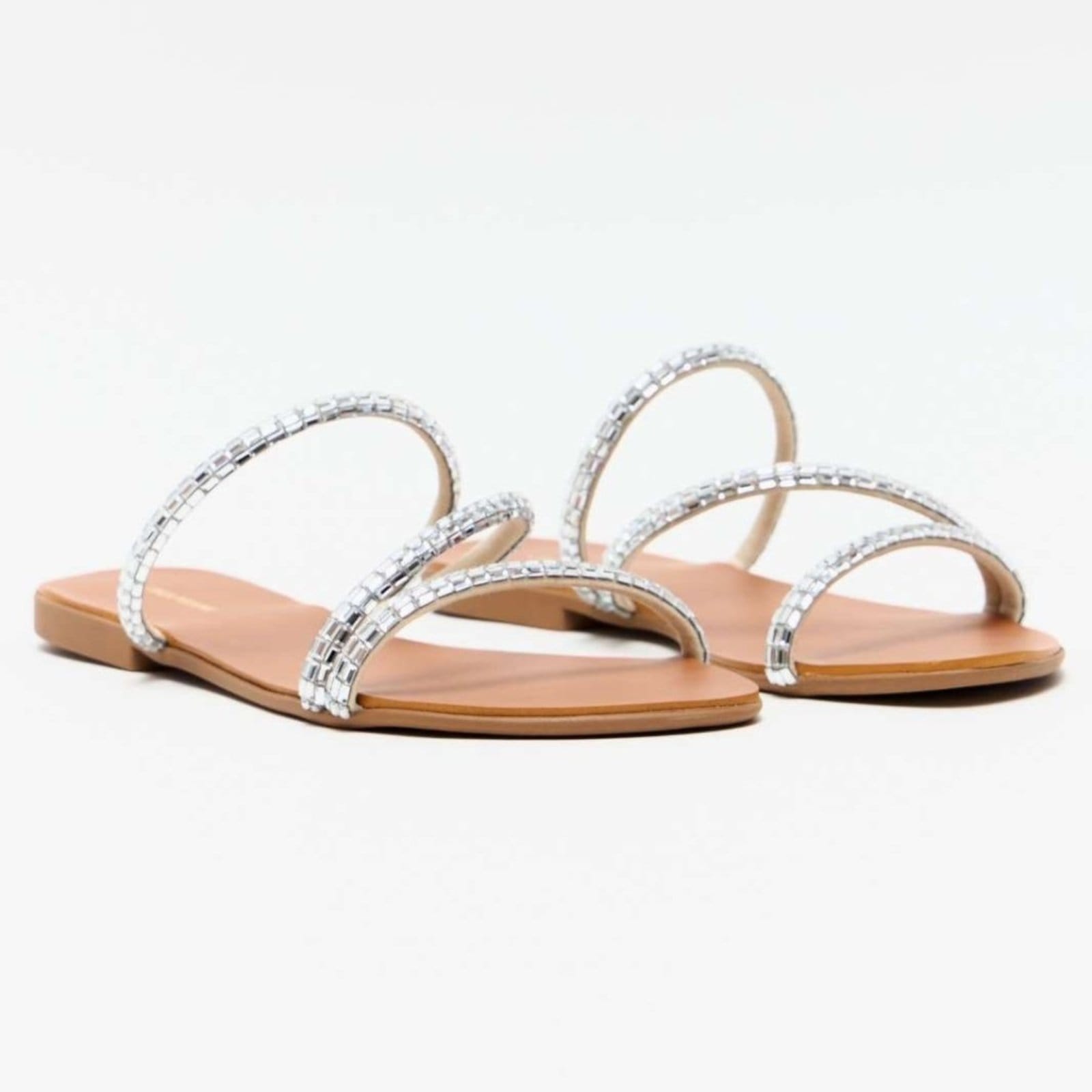 Vista 2 Rasteira Lança Perfume Brilho Tira Fina Ve26 Feminino Lança Perfume marrom