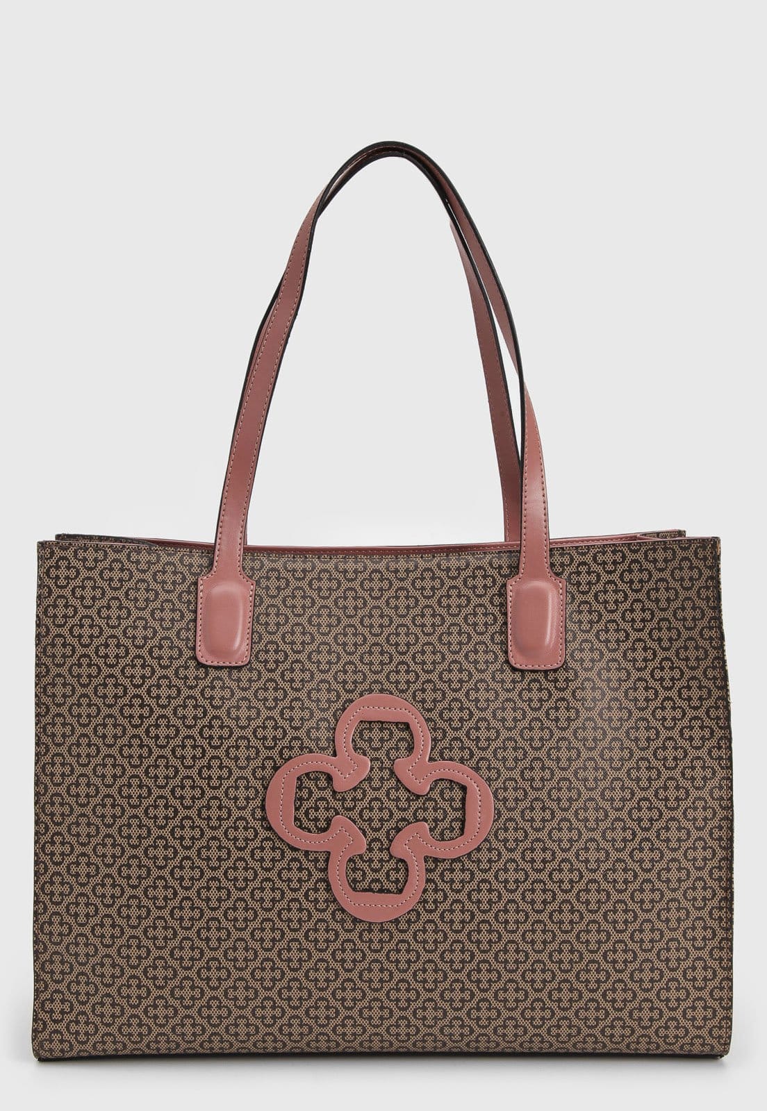 Vista 2 Bolsa Capodarte Monograma Bege/Rosa Capodarte bege rosa