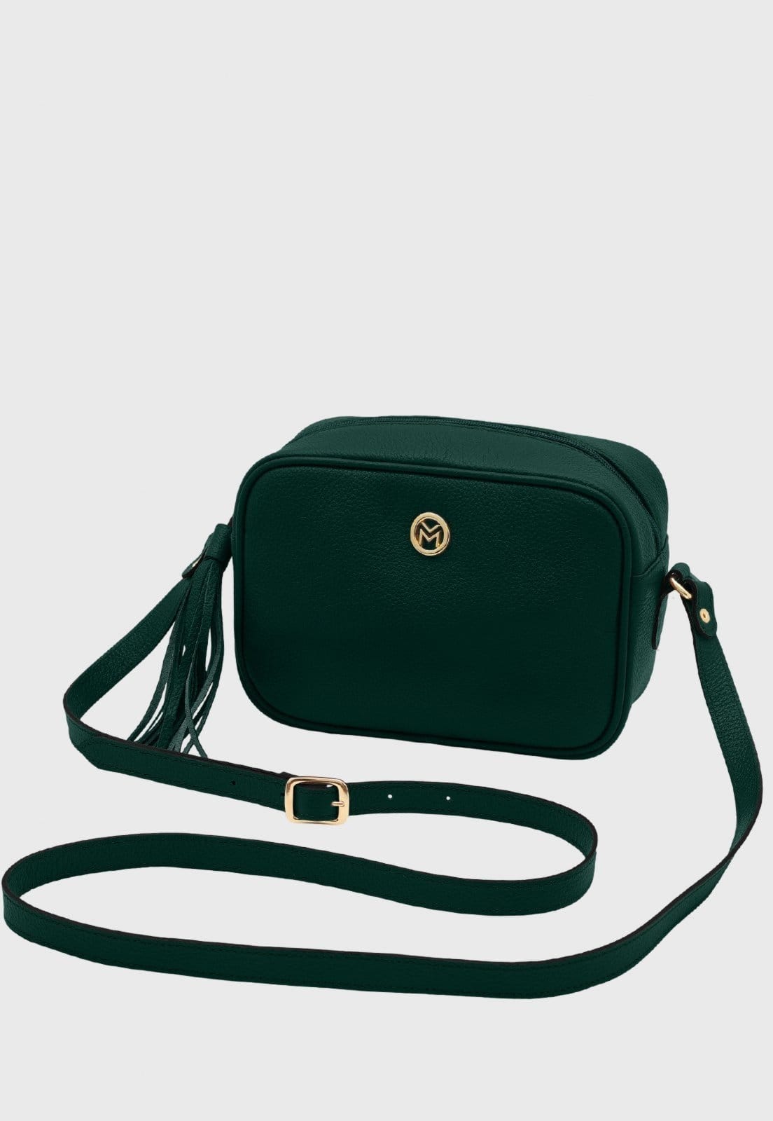 Bolsa Transversal de Couro Mariart Titânio Amazônia