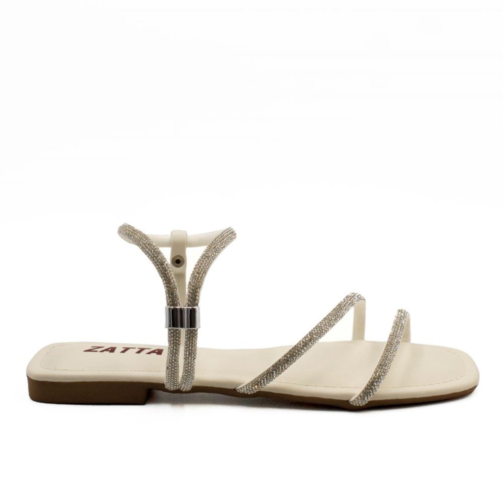 Vista principal Rasteira Zatta Ajuste Brilho Mara Off White ZATTA branco white