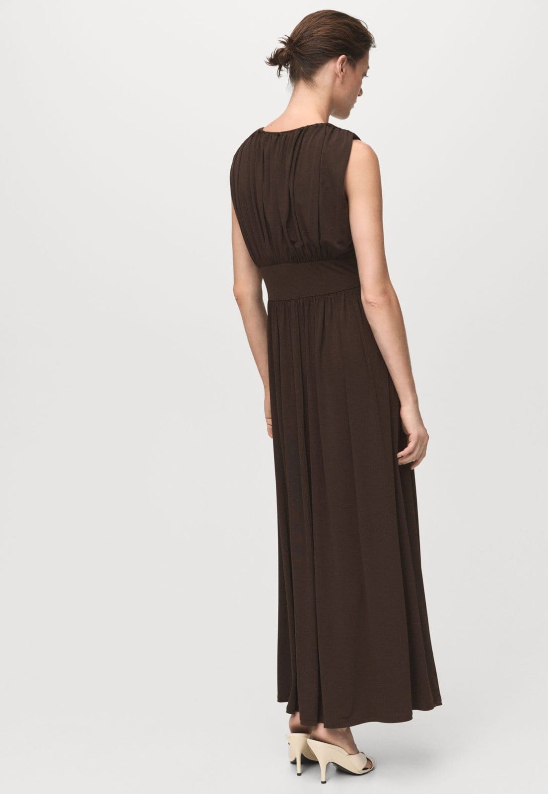 Vista 2 Vestido Feminino Mango Dino Mango marrom