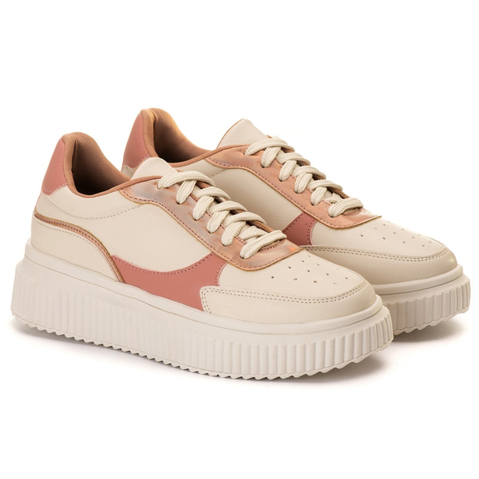 Vista principal Tenis Creper Feminino Estilo Shoes Casual Conforto Rose Estilo Shoes rosê rose