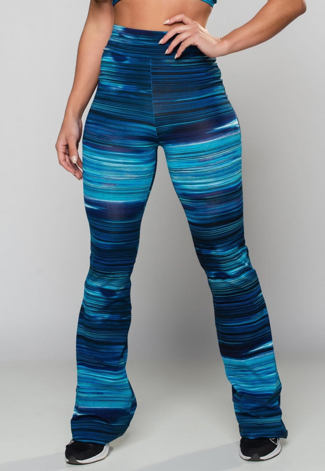 Calça Flare MVB Modas Feminina Pantalona Suplex Lisa Nuance