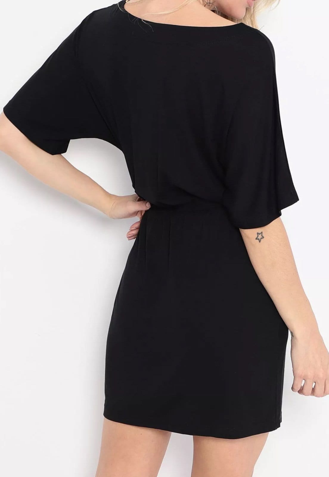 Vista 2 Vestido Maria Paes com Decote Maria Paes preto